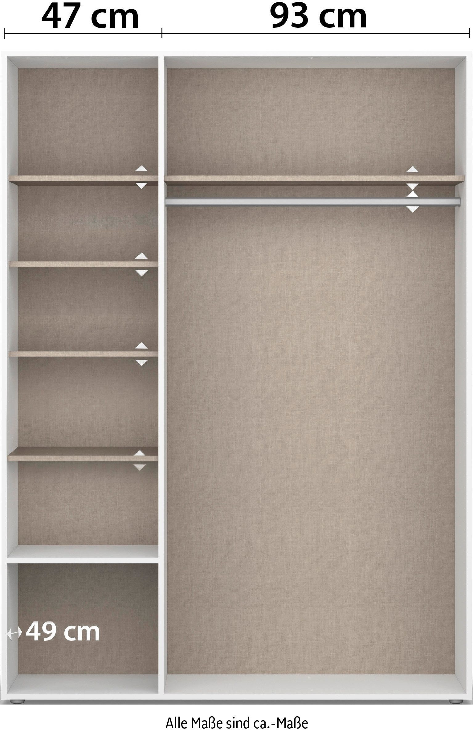 rauch Draaideurkast Kledingkast kast garderobe linnenkast VOYAGER moderne grepen in grijs metallic met buitenlades made in germany