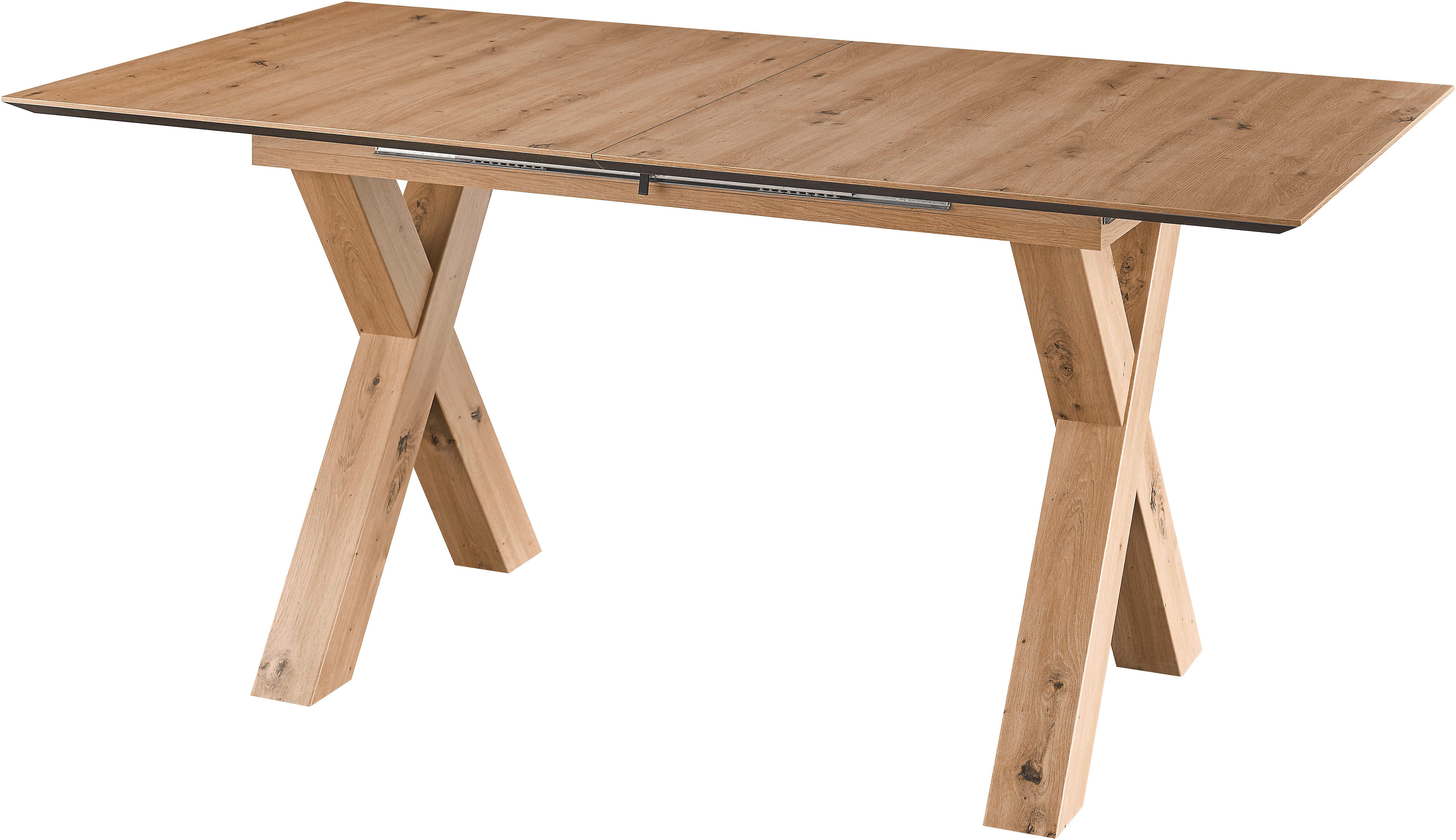 set one by Musterring Eettafel New Atlanta Rechthoekig blad met Zwitserse rand, uitschuifbaar, onderstel in X-vorm
