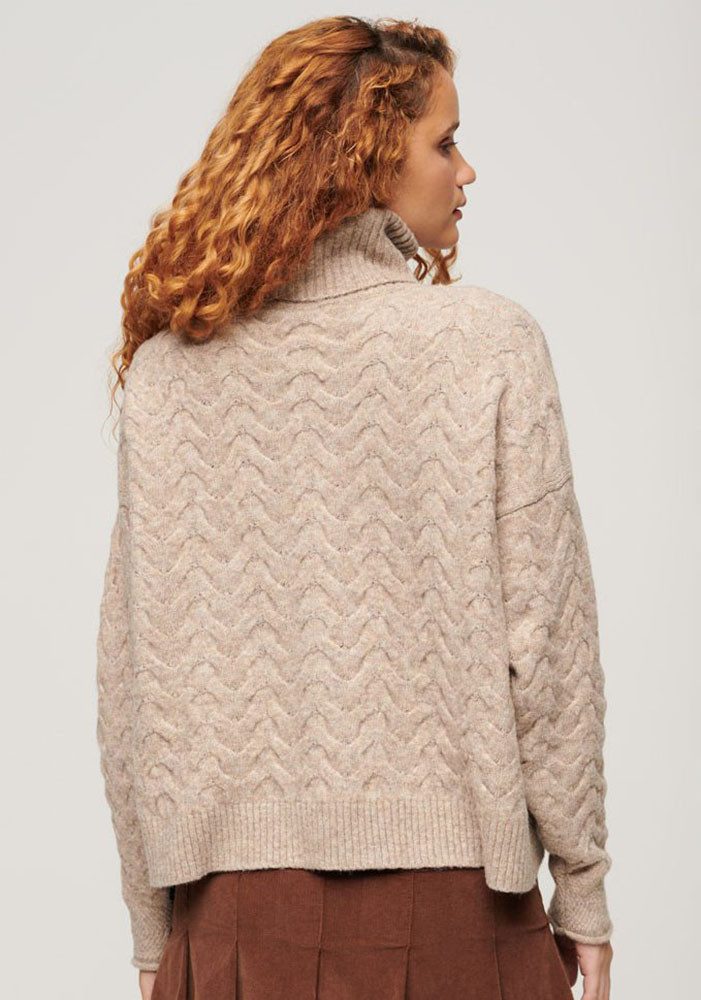 Superdry Gebreide trui LW CABLE ROLL NECK JUMPER