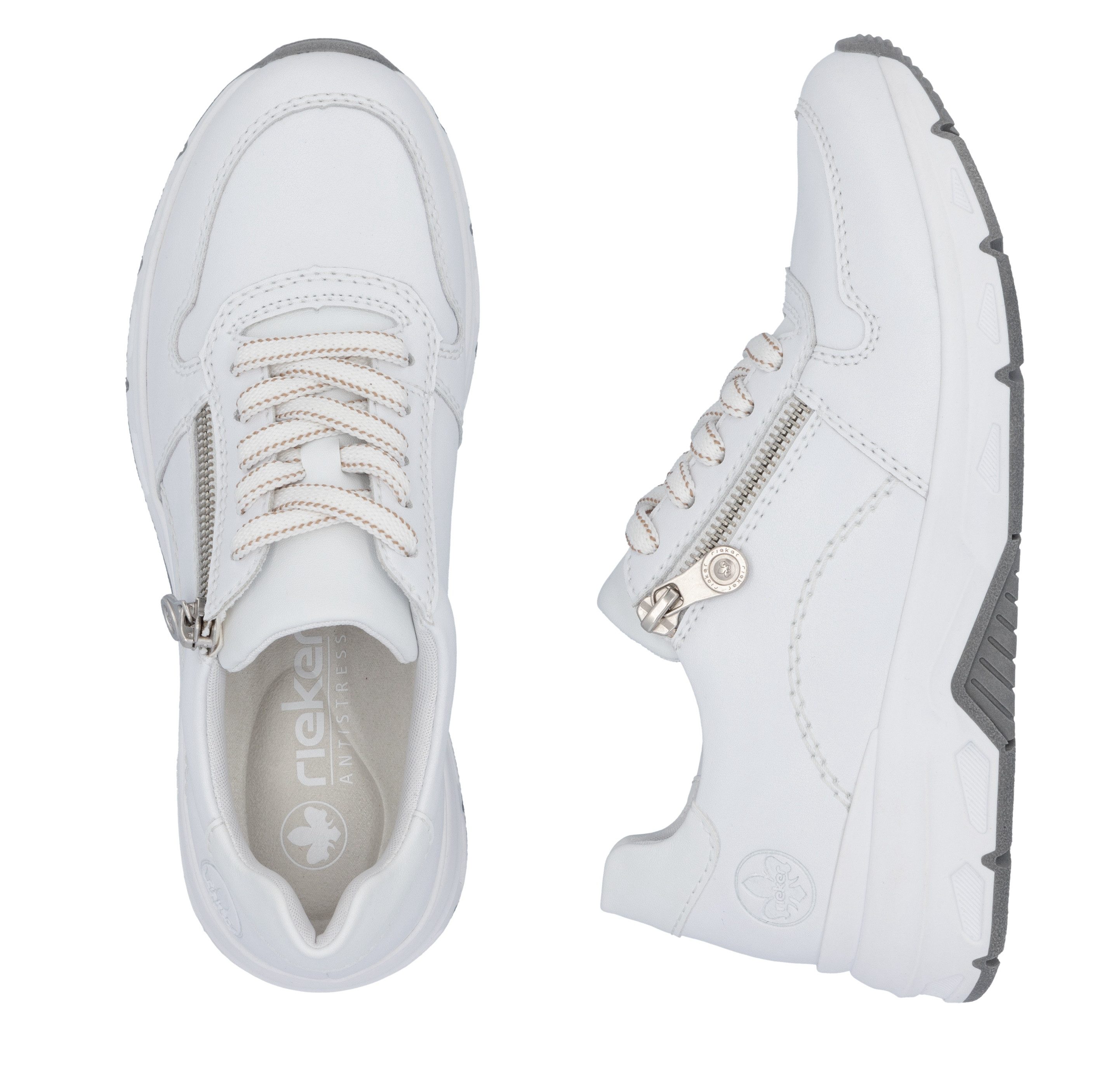Rieker Sneakers met zijrits, vrijetijdsschoen, lage schoen, veterschoen