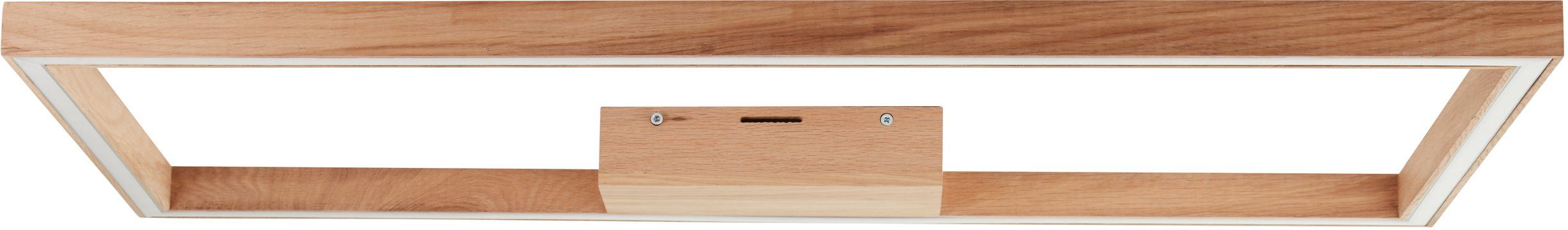 Brilliant Leuchten Led-plafondlamp Delgrosso 83 x 38 cm, 2600 lm, warmwit licht, hout/kunststof, geolied eiken (1 stuk)