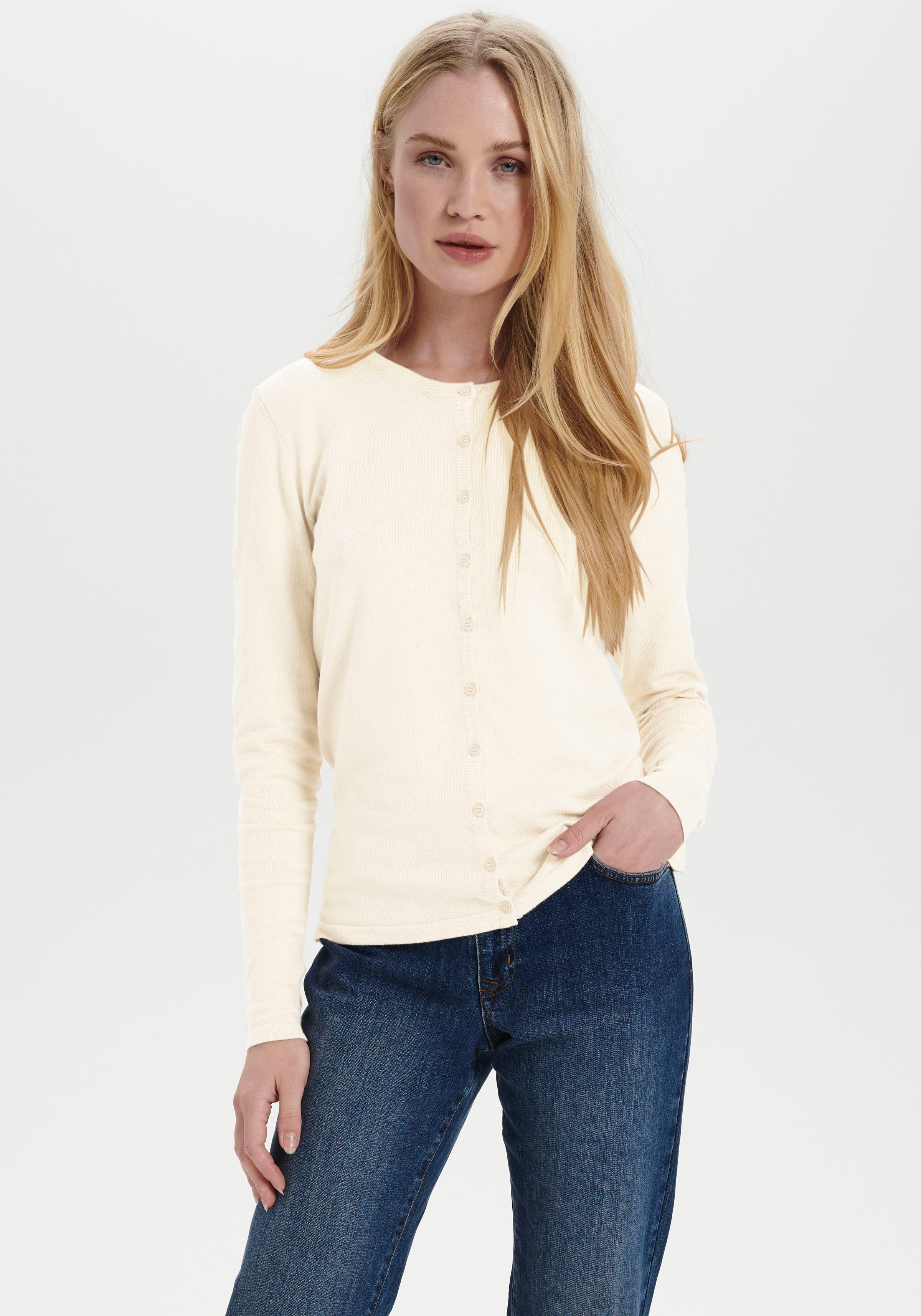Saint Tropez Vest A8661, MilaSZ R-Neck Cardigan dames vesten maat S (36) wit