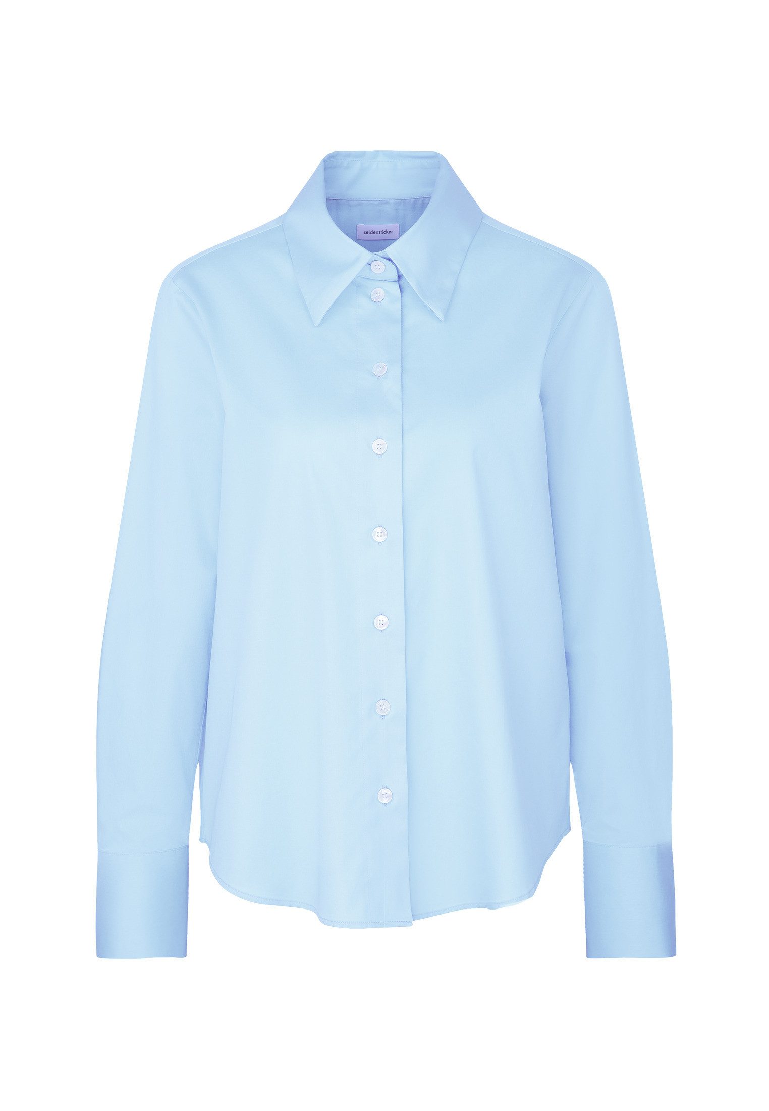 seidensticker Overhemdblouse Zwarte roos Lange mouwen kraag uni