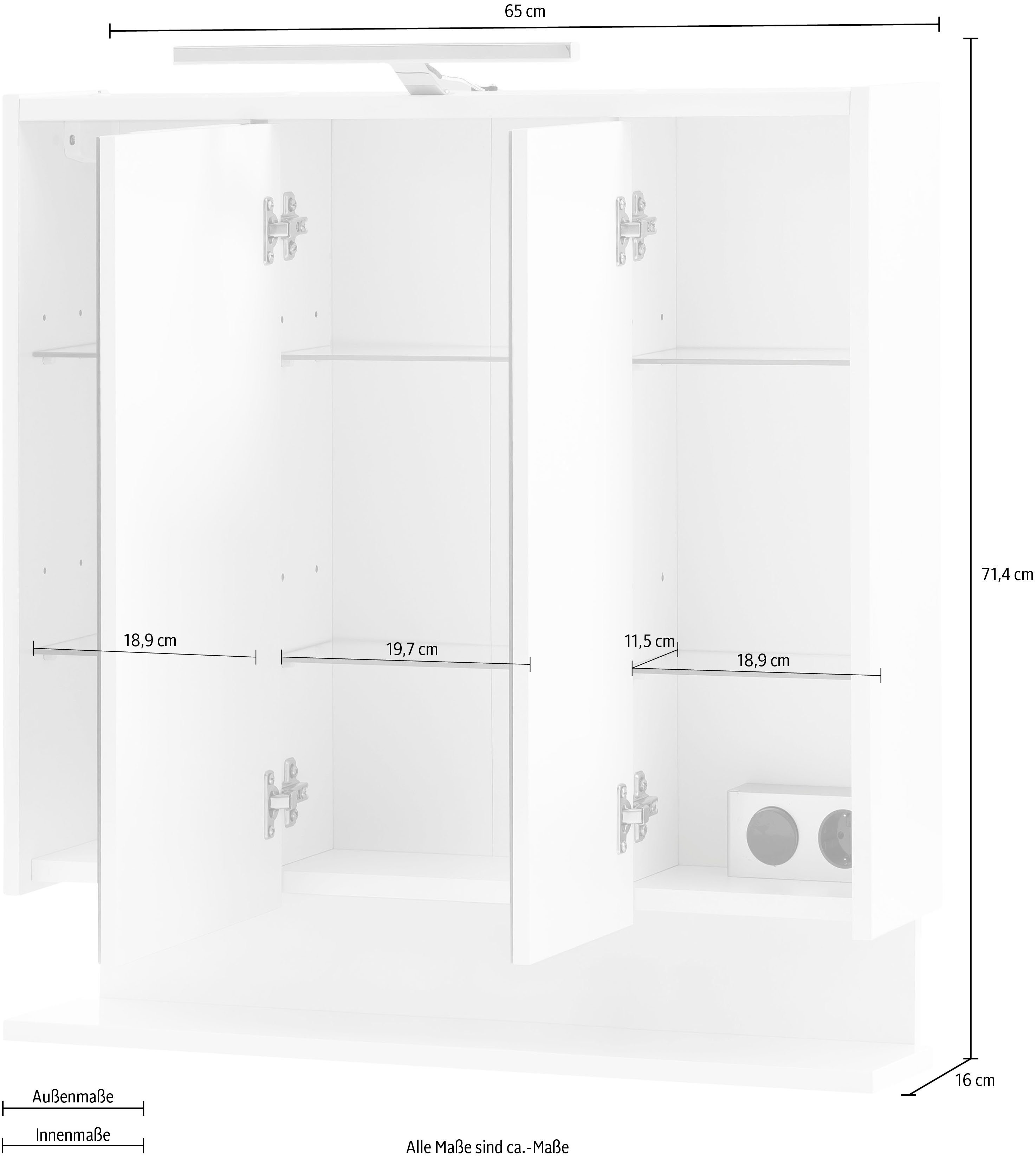 INOSIGN Spiegelkast List Breedte 65 cm