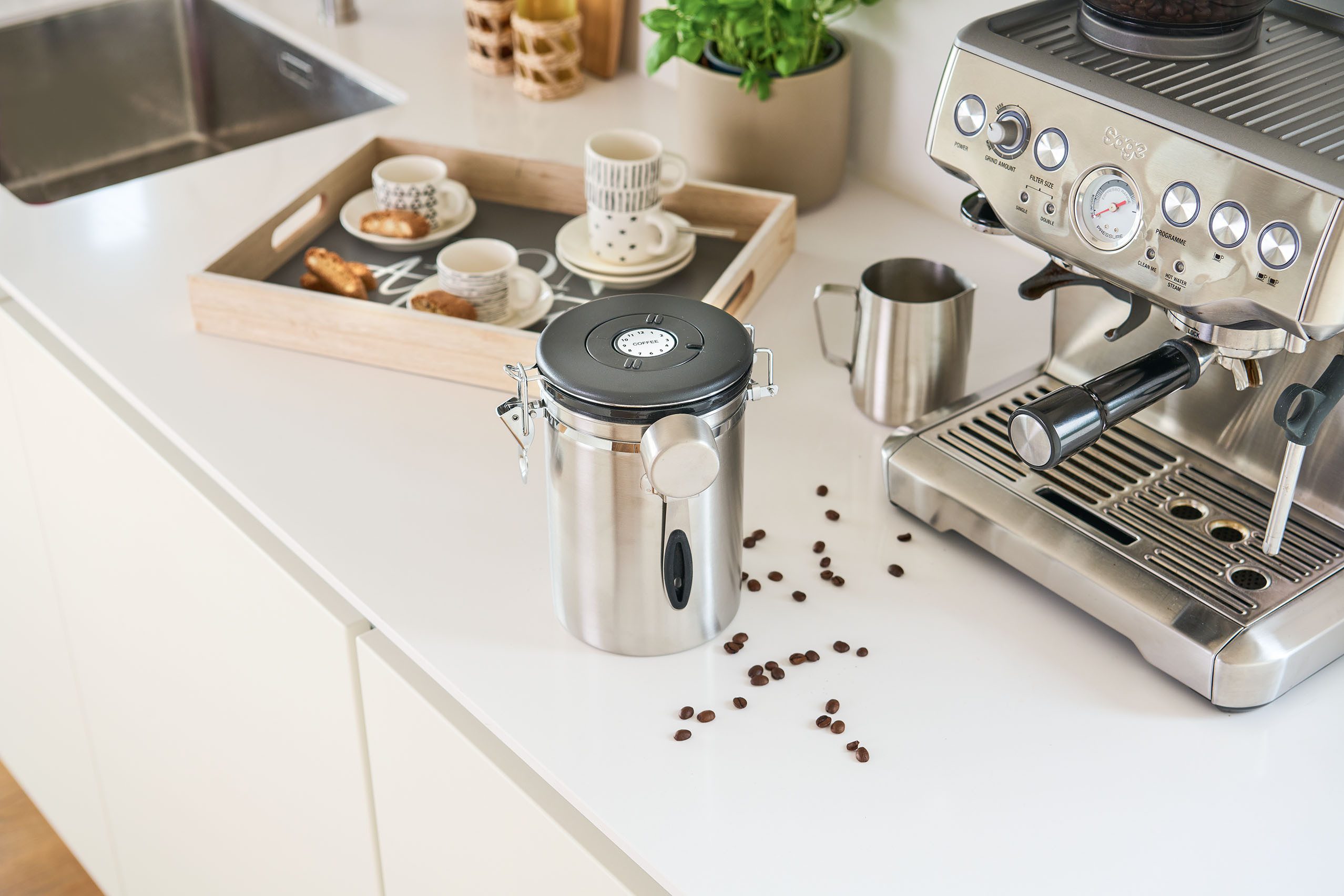 Zeller Present Koffiebus met datumdisplay, lepel (1-delig)