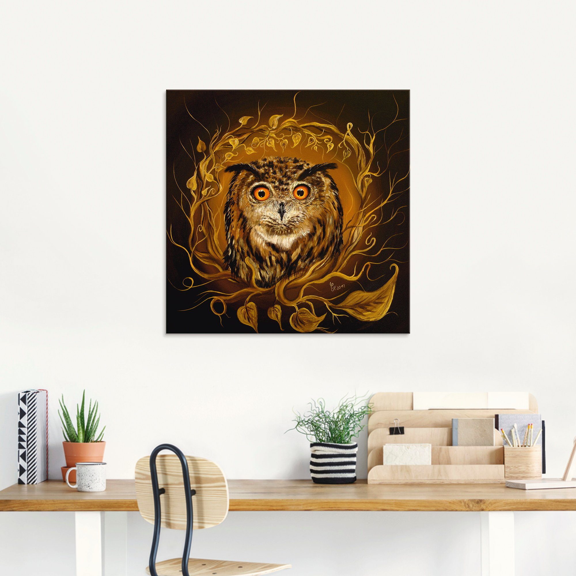 Artland Print op glas Uil van de vrede in verschillende maten