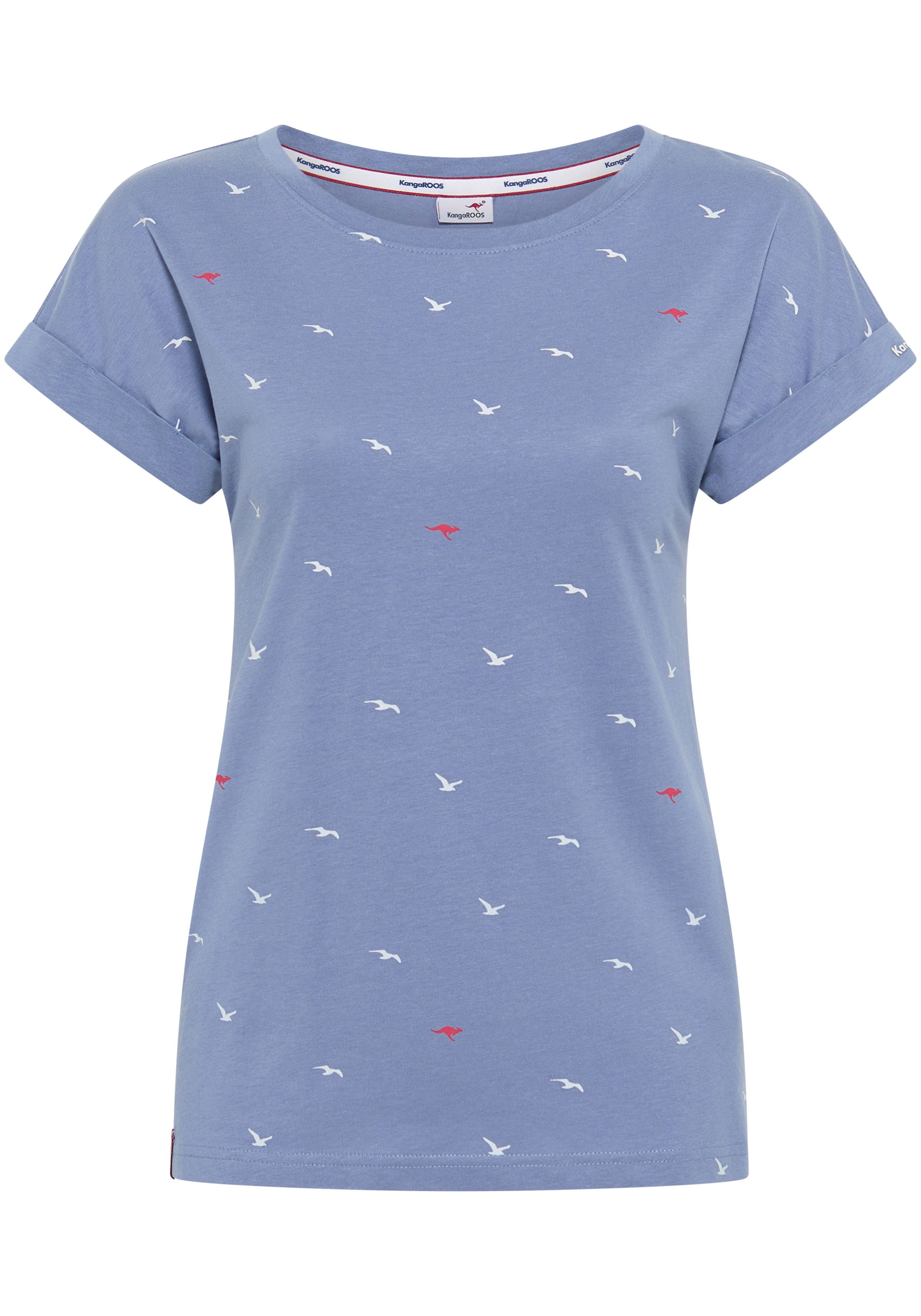 KangaROOS Shirt met print korte mouwen figuurvolgend met print met ronde hals