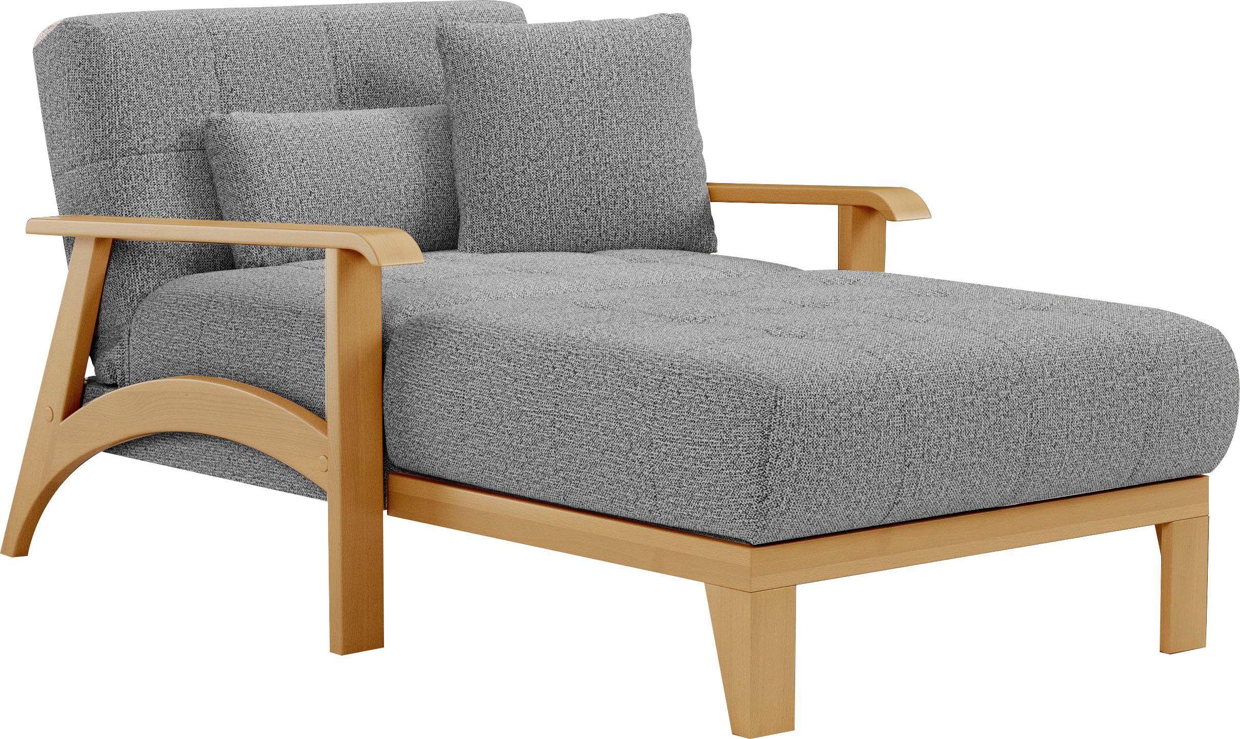 sit&more Récamier Billund Armleuningen van eikenkleurig beukenhout, verschillende bekledingen en kleuren