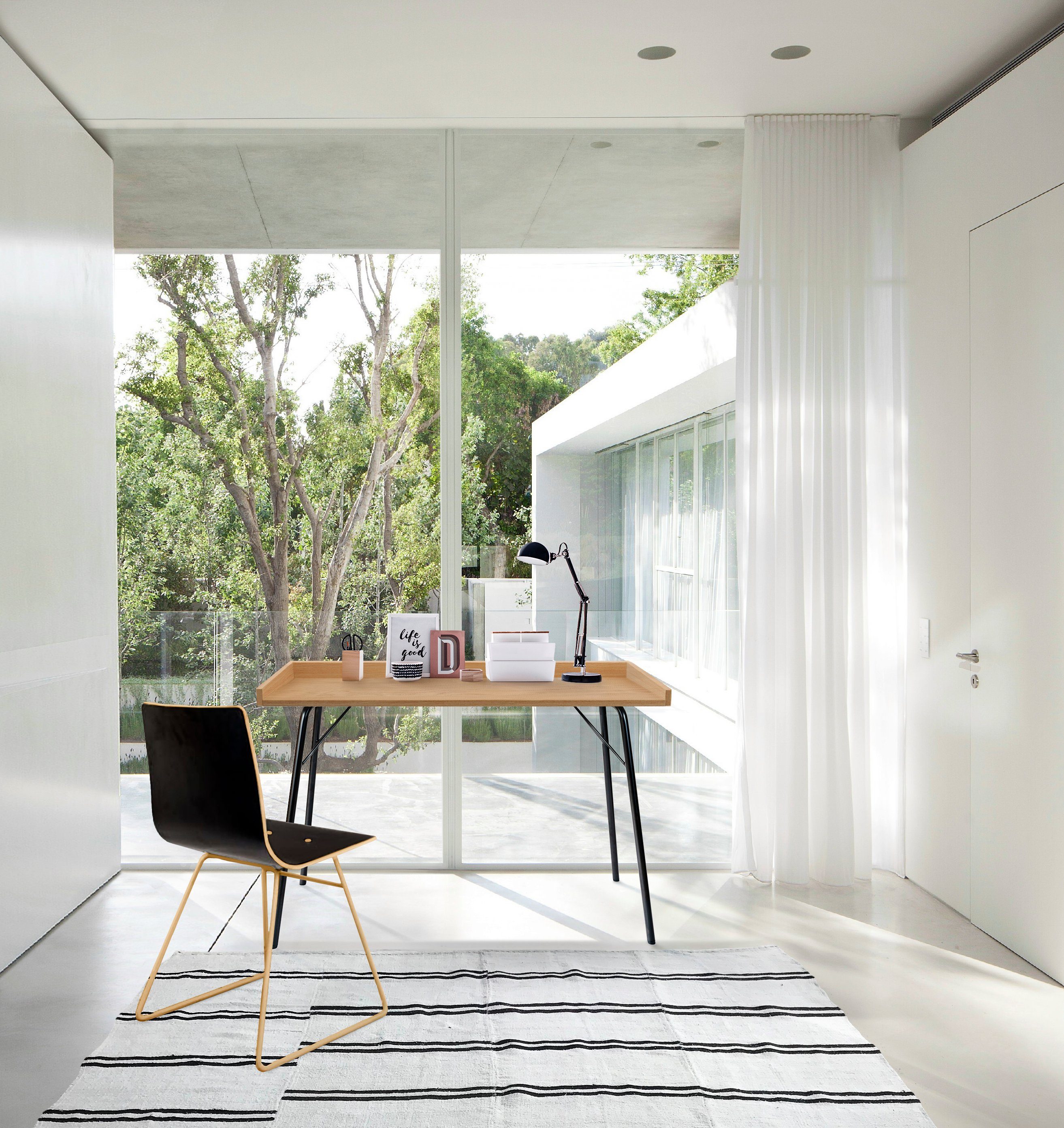 Woodman Bureau Rayburn in eenvoudige scandinavisch design bureaus bruin