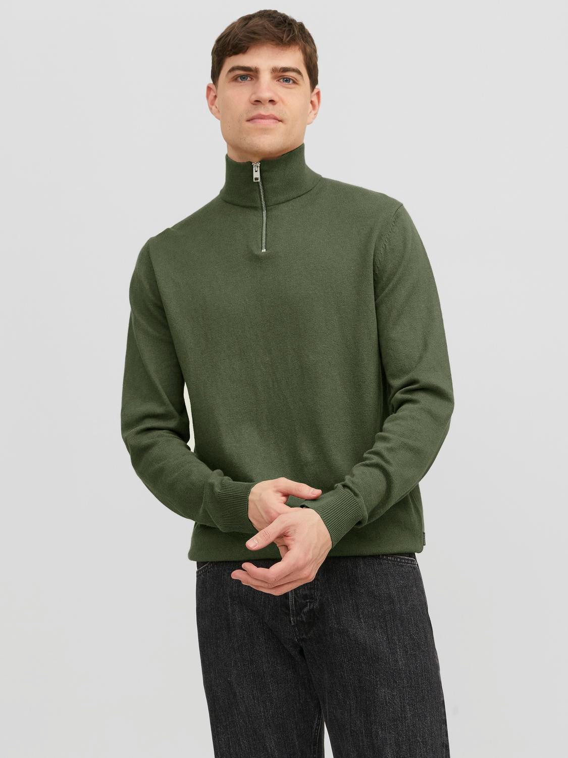 Jack & Jones Schipperstrui JJEEMIL KNIT HALF ZIP NOOS