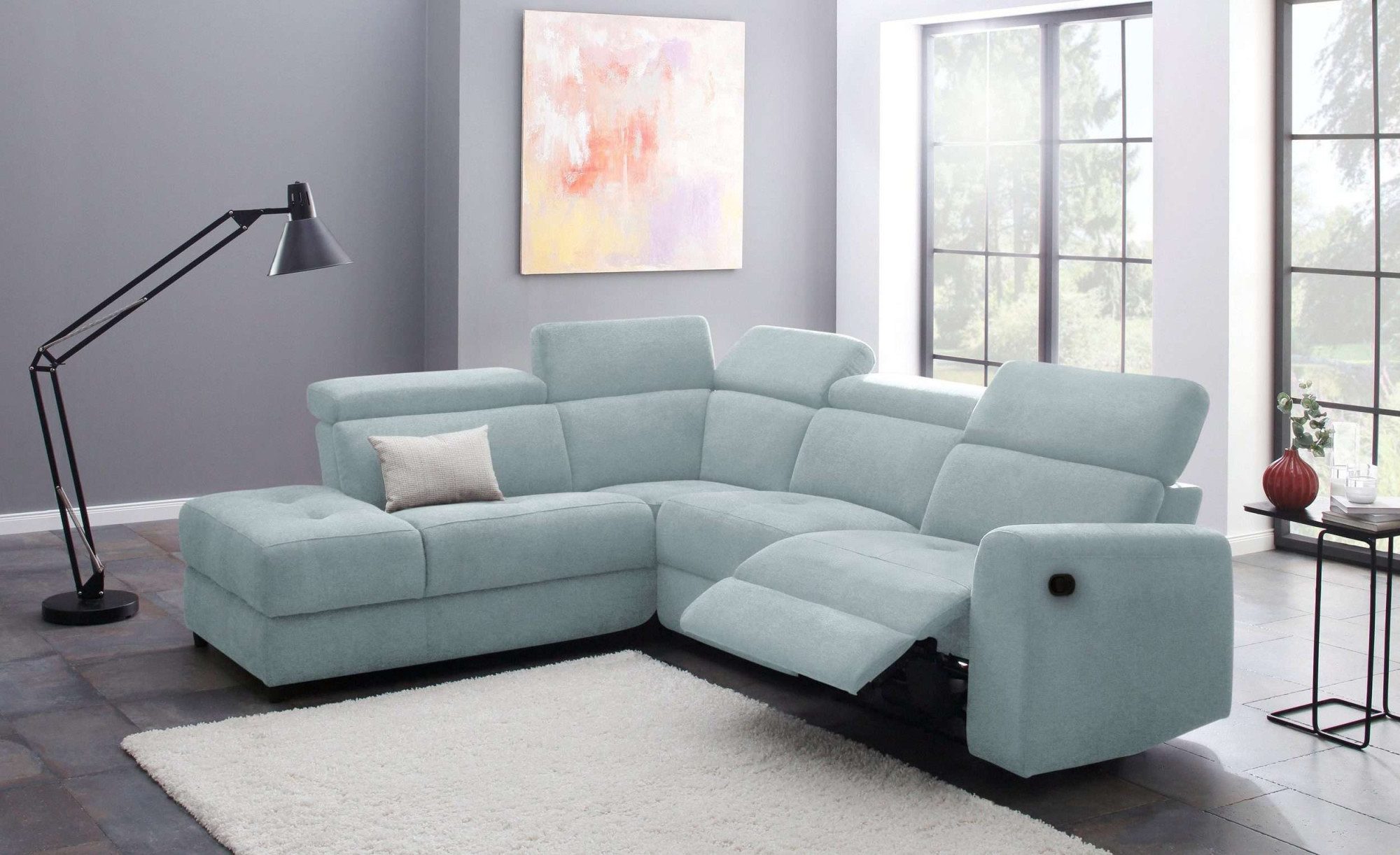 Home affaire Hoekbank Sentrano, L-vorm, 273 cm, man. of electr. relaxfunctie en usb/kopverstelling