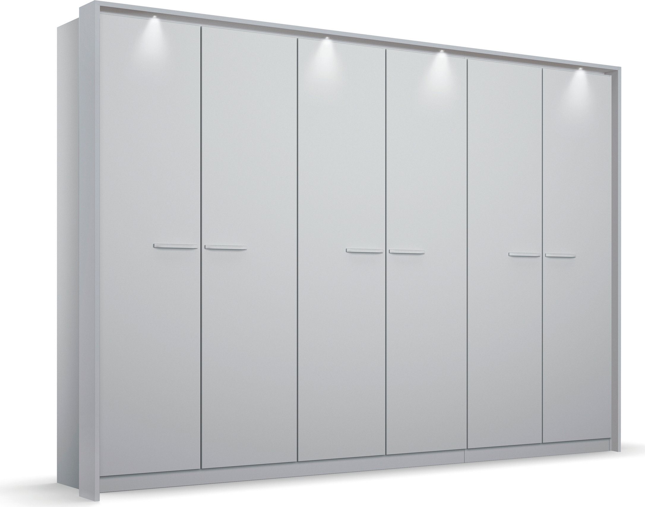 rauch Draaideurkast Oteli incl. passe-partout optioneel met verlichting kledingkasten maat 275 cm x 231 cm x 58 cm grijs