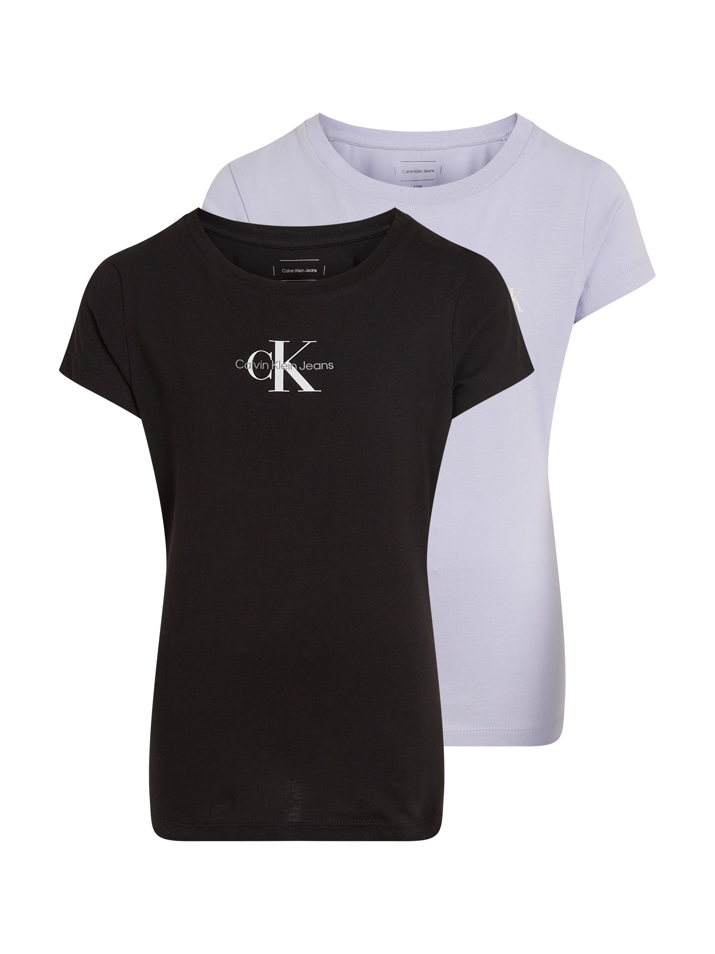 Calvin Klein T-shirt 2-PACK SLIM MONOLOGO T-SHIRT (2-delig, Set van 2) meisjes t-shirts maat 12 (152) multicolor