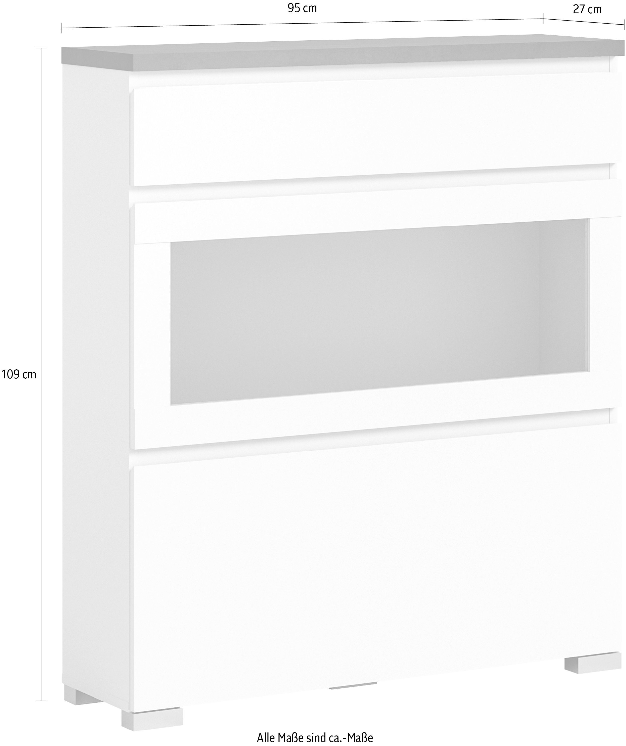 INOSIGN Schoenenkast Skoskap, Diepte 27 cm, 2 Deurtjes, 1 Lade, plaats voor 8 paar schoenen