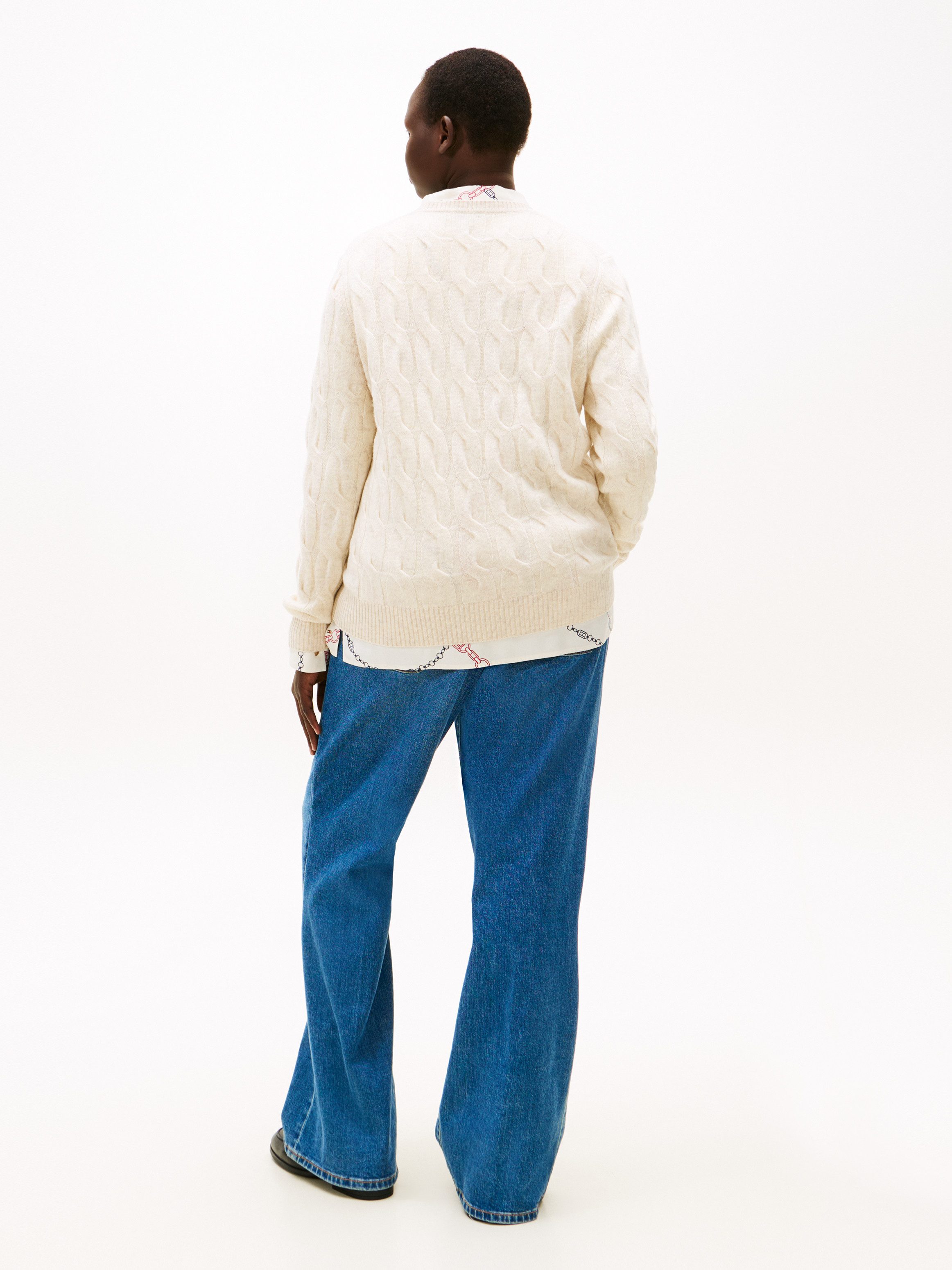 Tommy Hilfiger Curve Gebreide trui CRV SOFT WOOL CABLE C-NK LS SWT