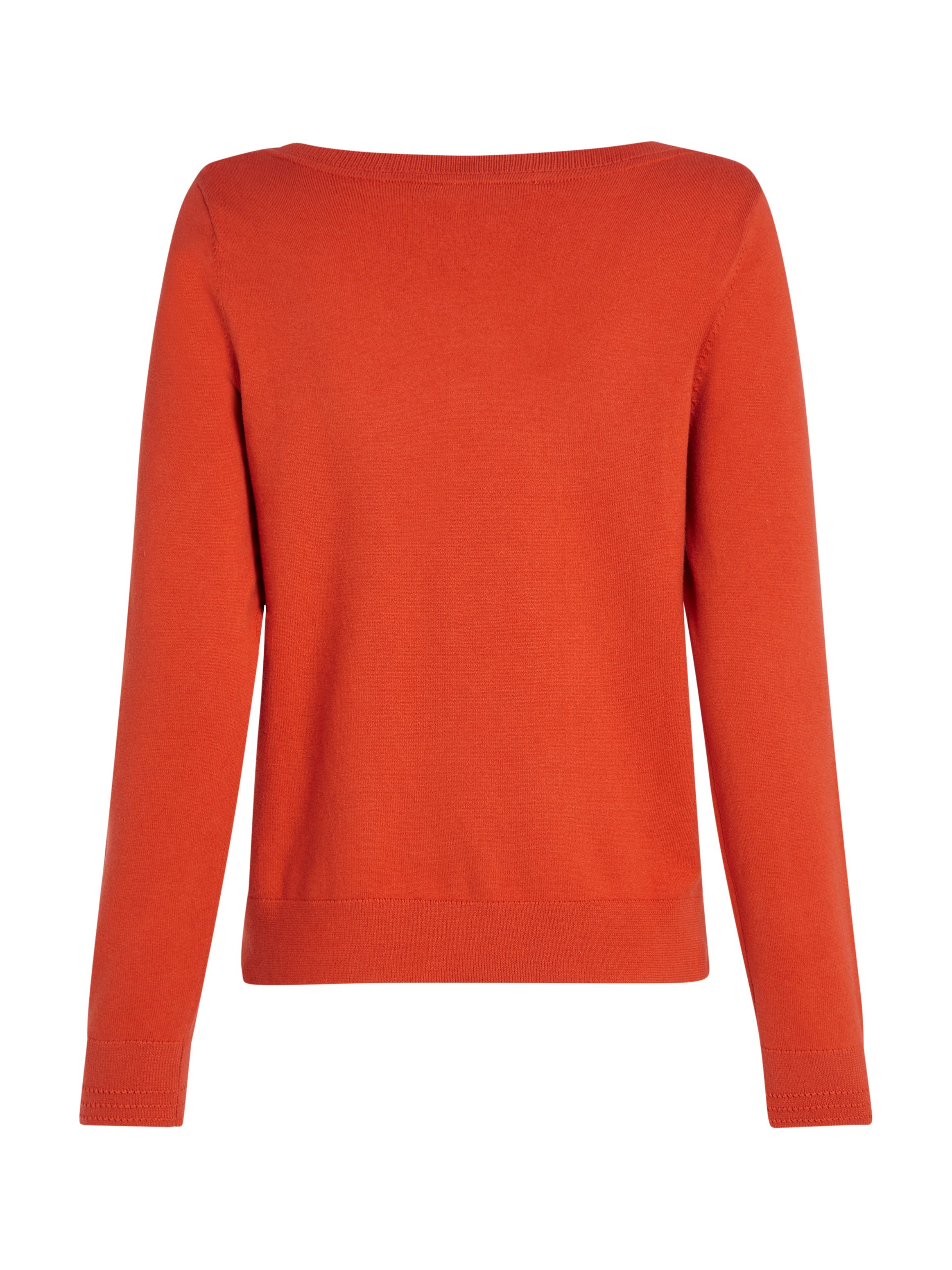 Tommy Hilfiger Gebreide trui CO JERSEY STITCH BOAT-NK SWEATER met -merklabel op de mouw