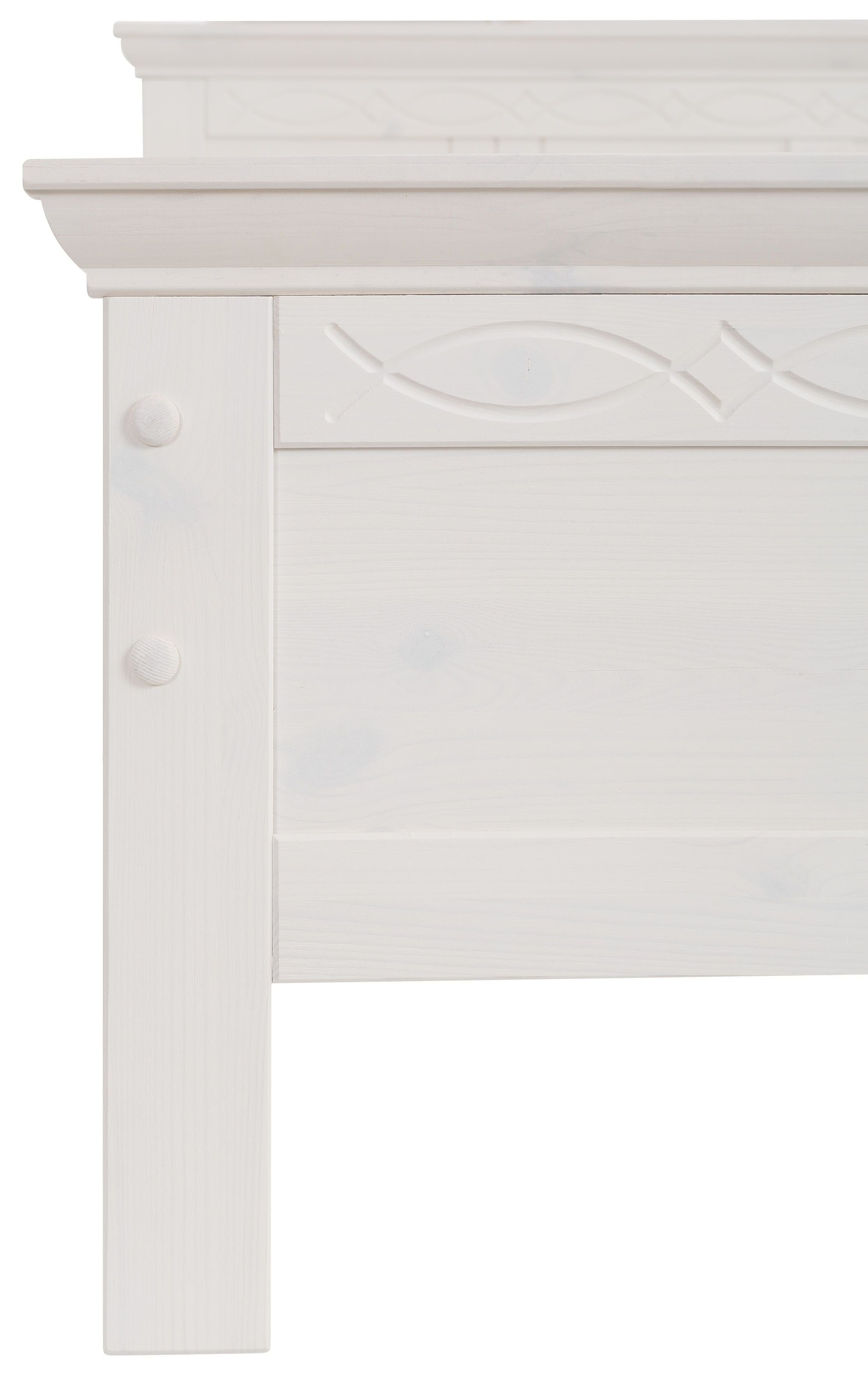 Home affaire Massief houten ledikant Indra, TOPSELLER, landhuisstijl, elegant design, gecertificeerd massief hout