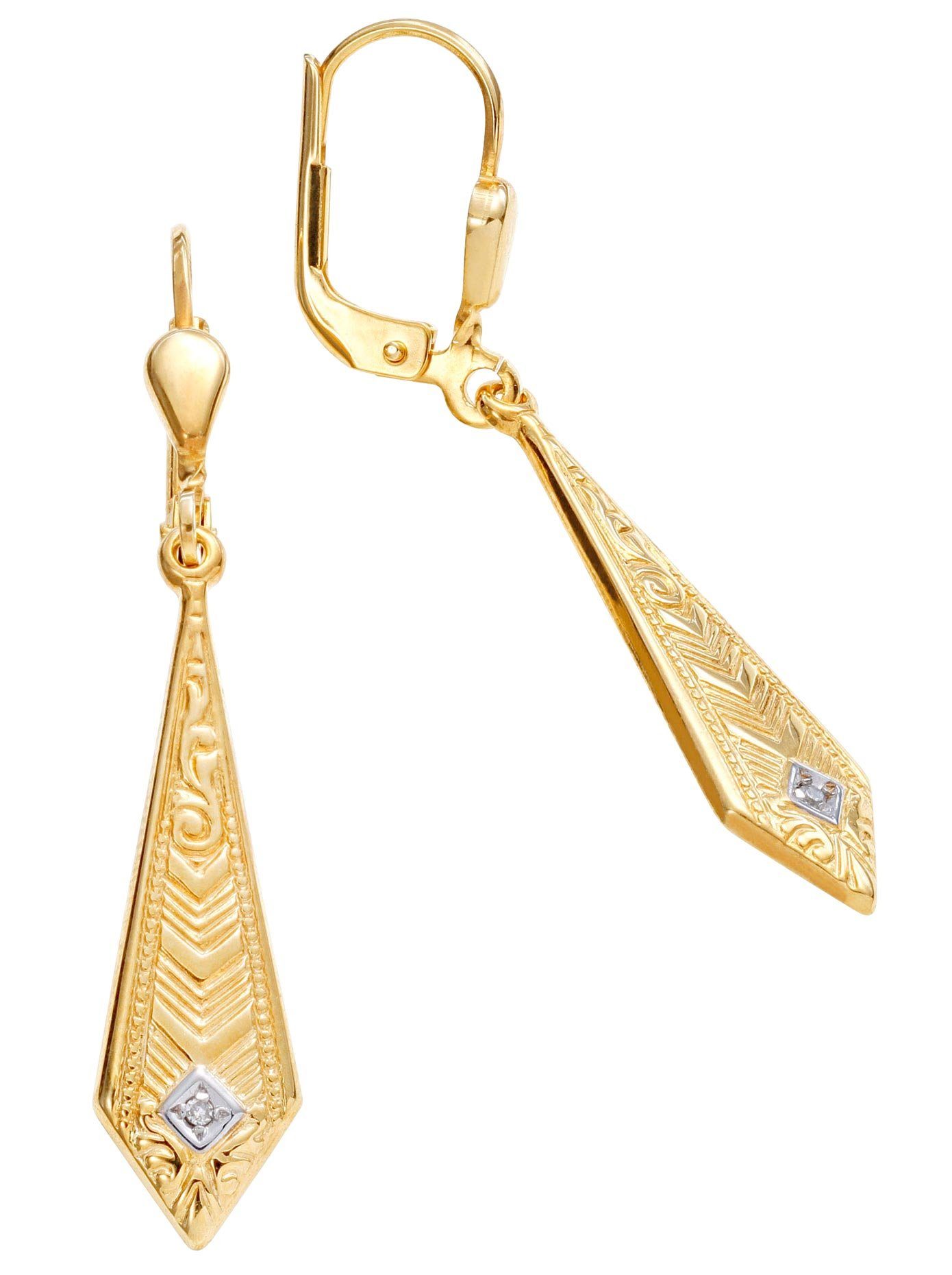 Lady oorhangers met 2 diamanten