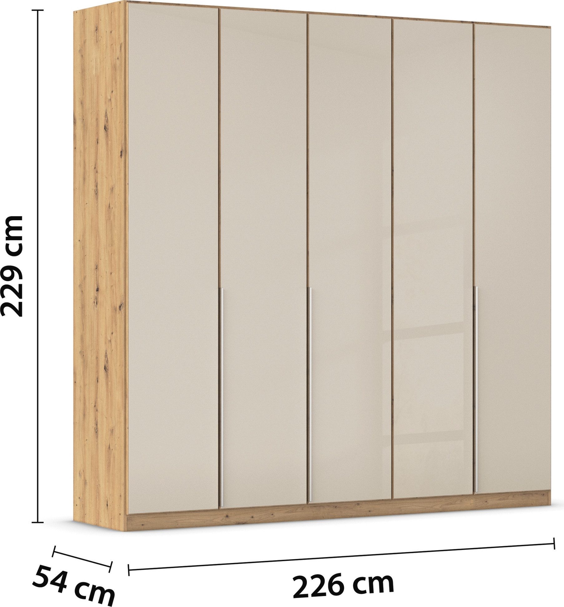 rauch Draaideurkast Kledingkasten kast garderobe AGORDO met glazen front doordachte binnenuitrusting, in 6 breedtes en 2 hoogtes made in germany
