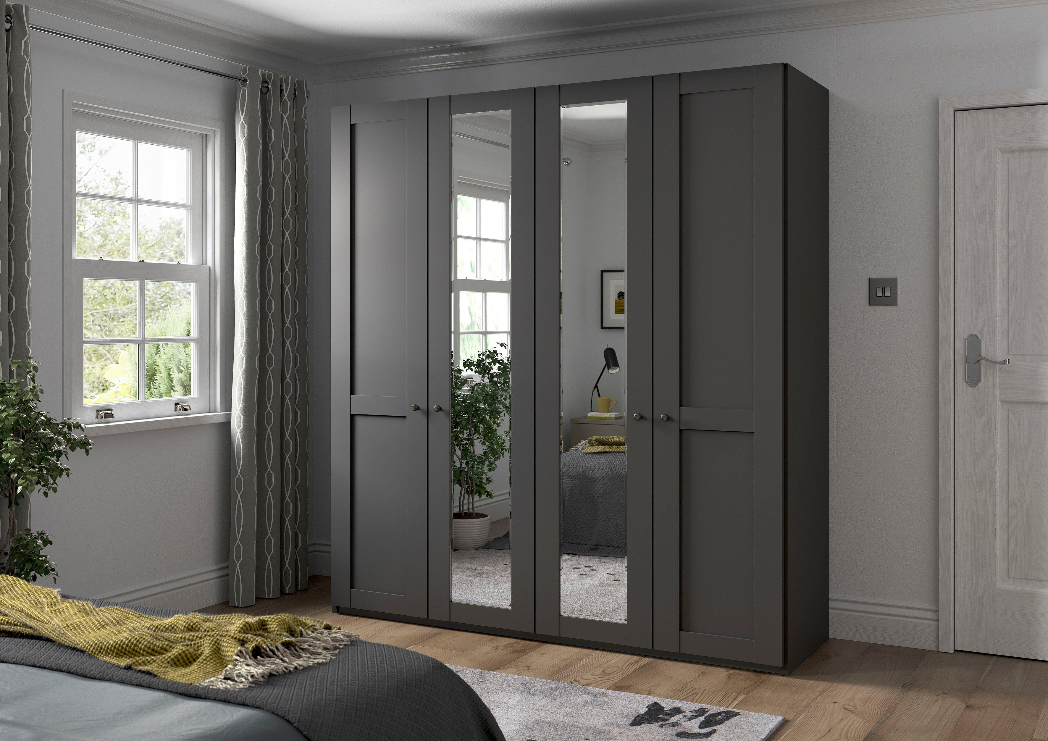 WIEMANN Draaideurkast Göteborg, met 95° openingshoek, made in Germany inclusief spiegel en deurdemper, moderne landelijke stijl