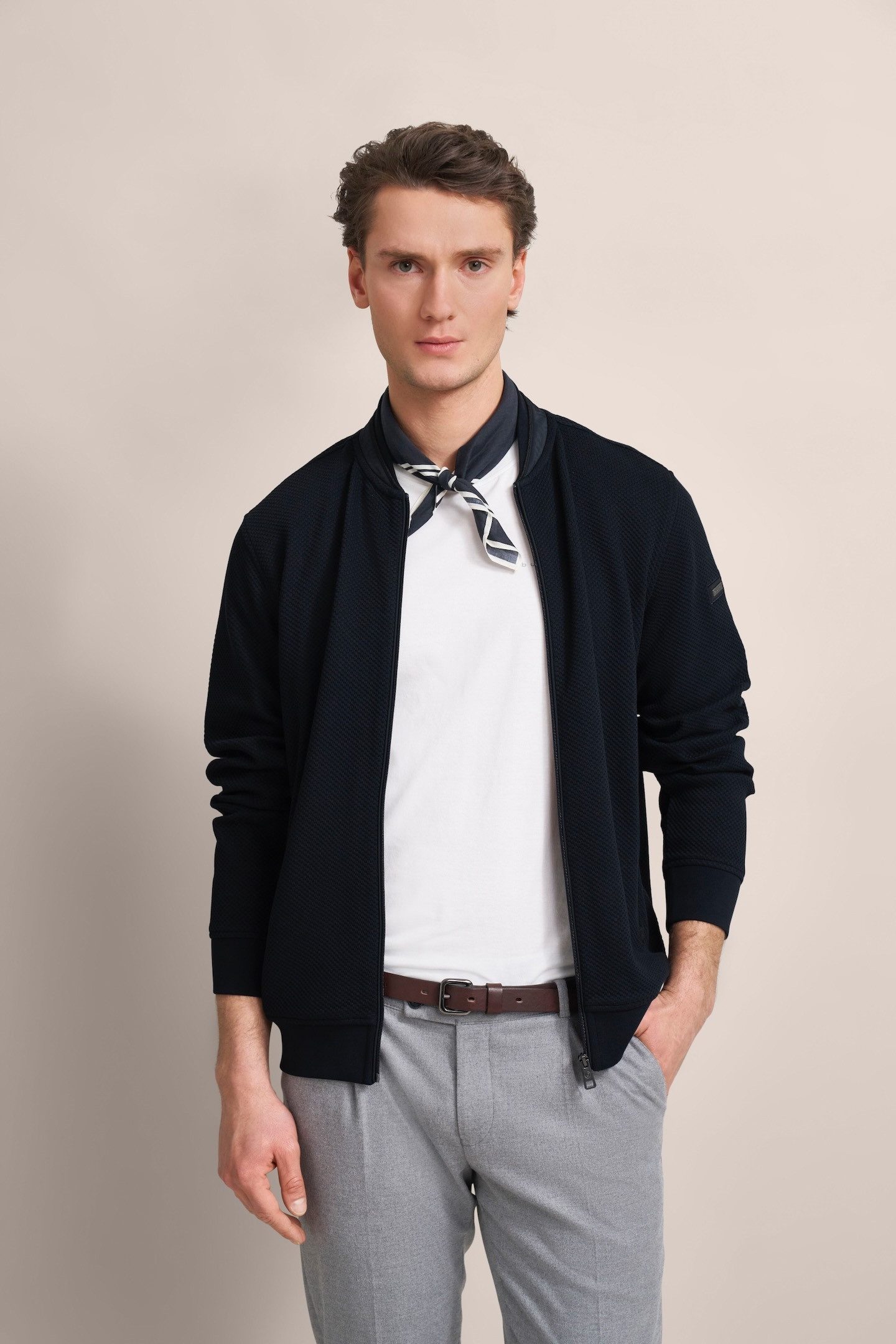 Bugatti Sweatvest met collegkraag