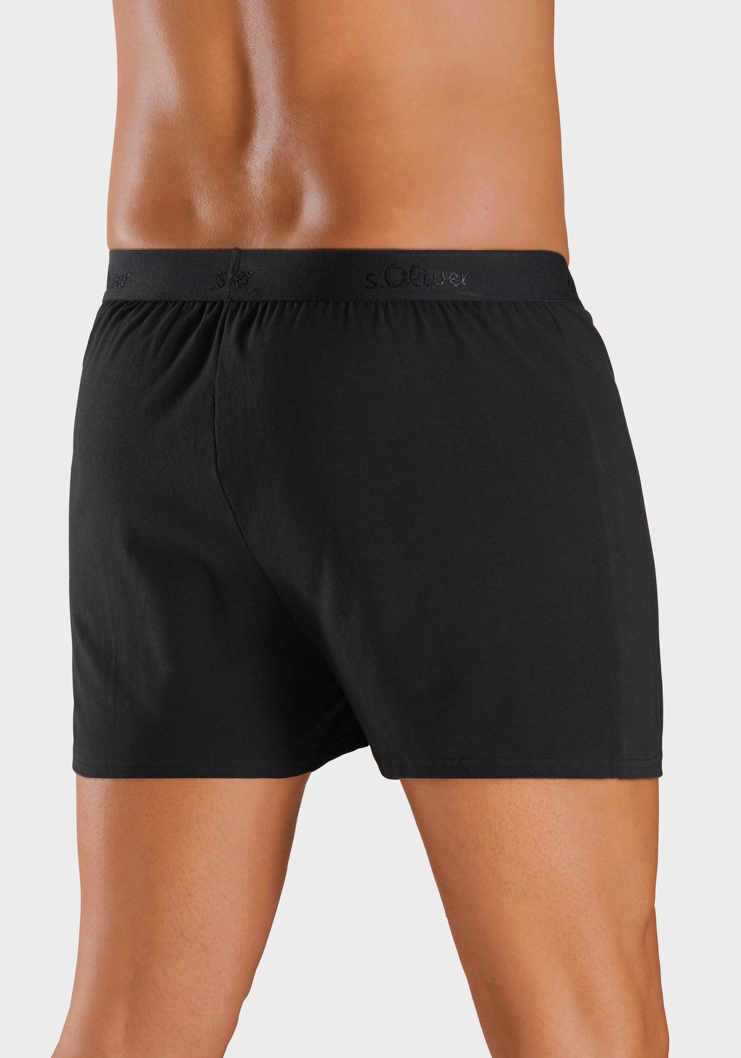 s.Oliver RED LABEL Beachwear Wijde boxershort unikleur en gedessineerd (set 2 stuks)