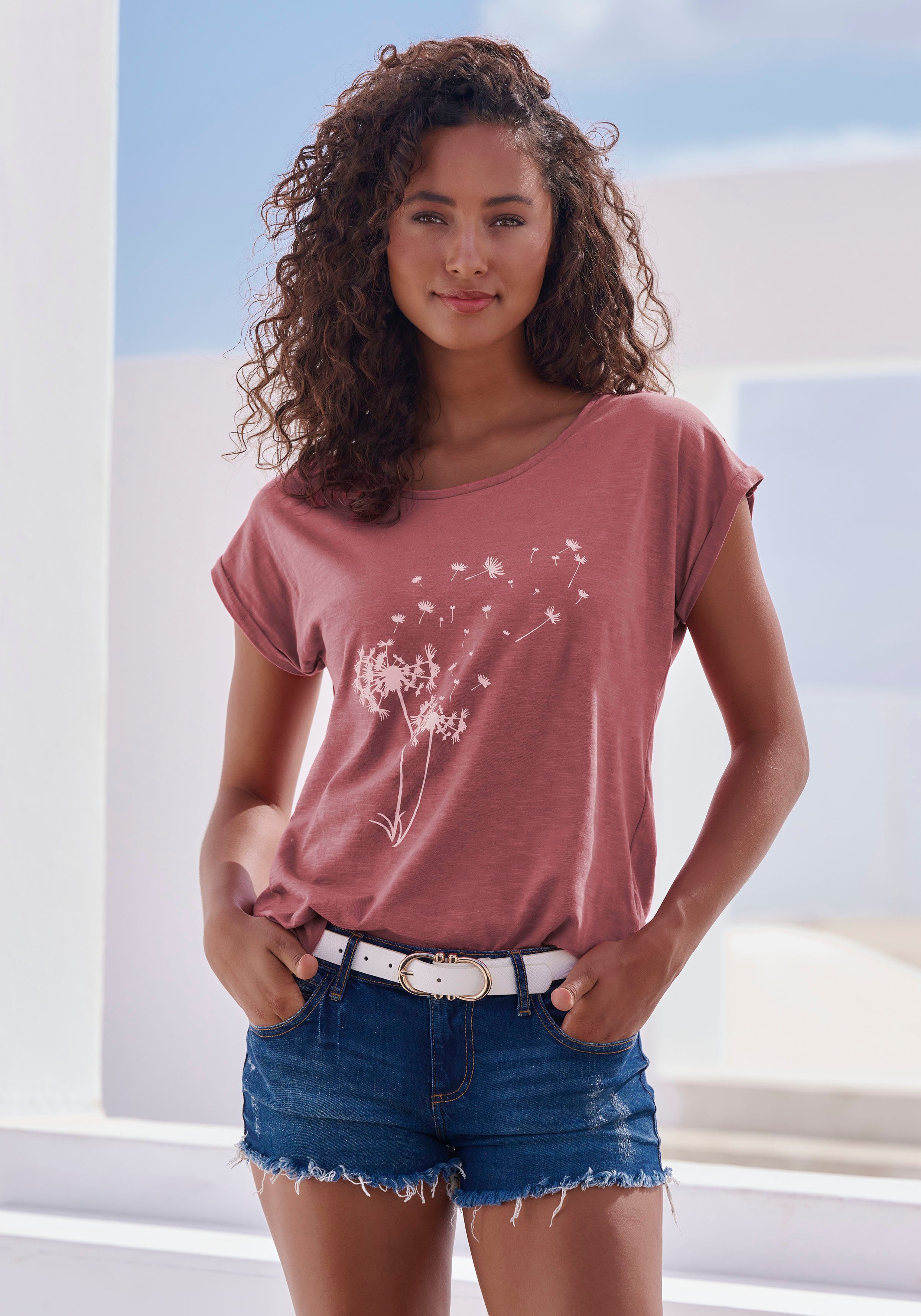 Vivance T-shirt Met print 'Pusteblume' aan de voorkant (1-delig)