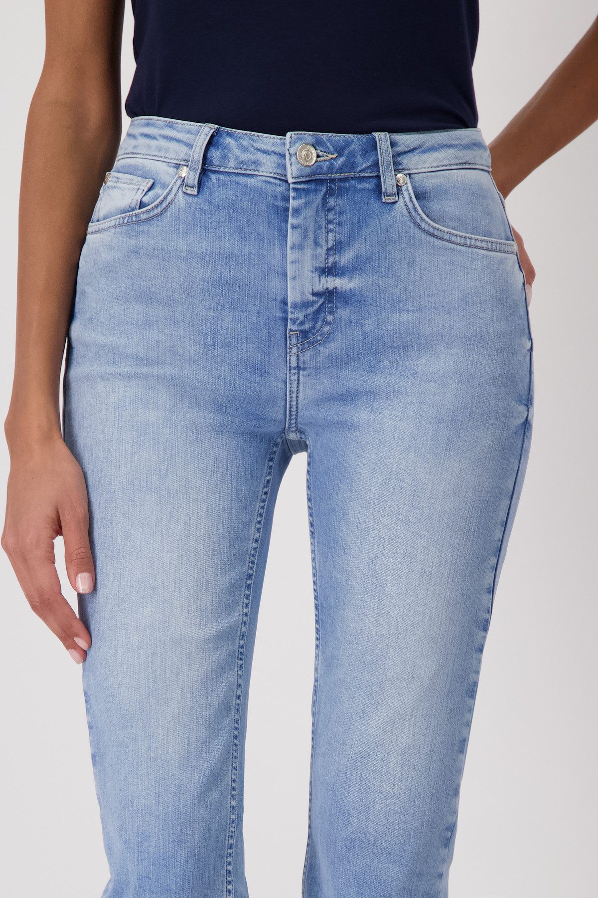 Monari 7/8 jeans met glinstersteentjes