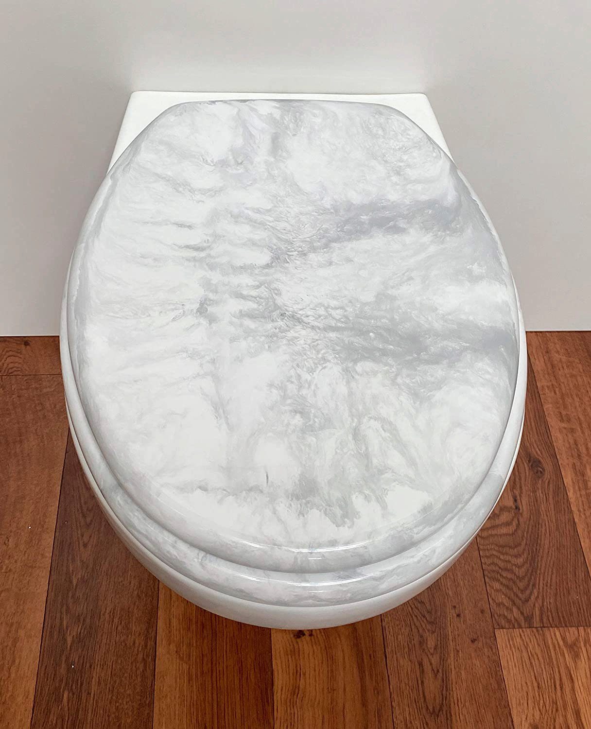 ADOB Toiletzitting Eleganza Marmor hoge belasting tot 250 kg, verstelbare roestvrijstalen scharnieren