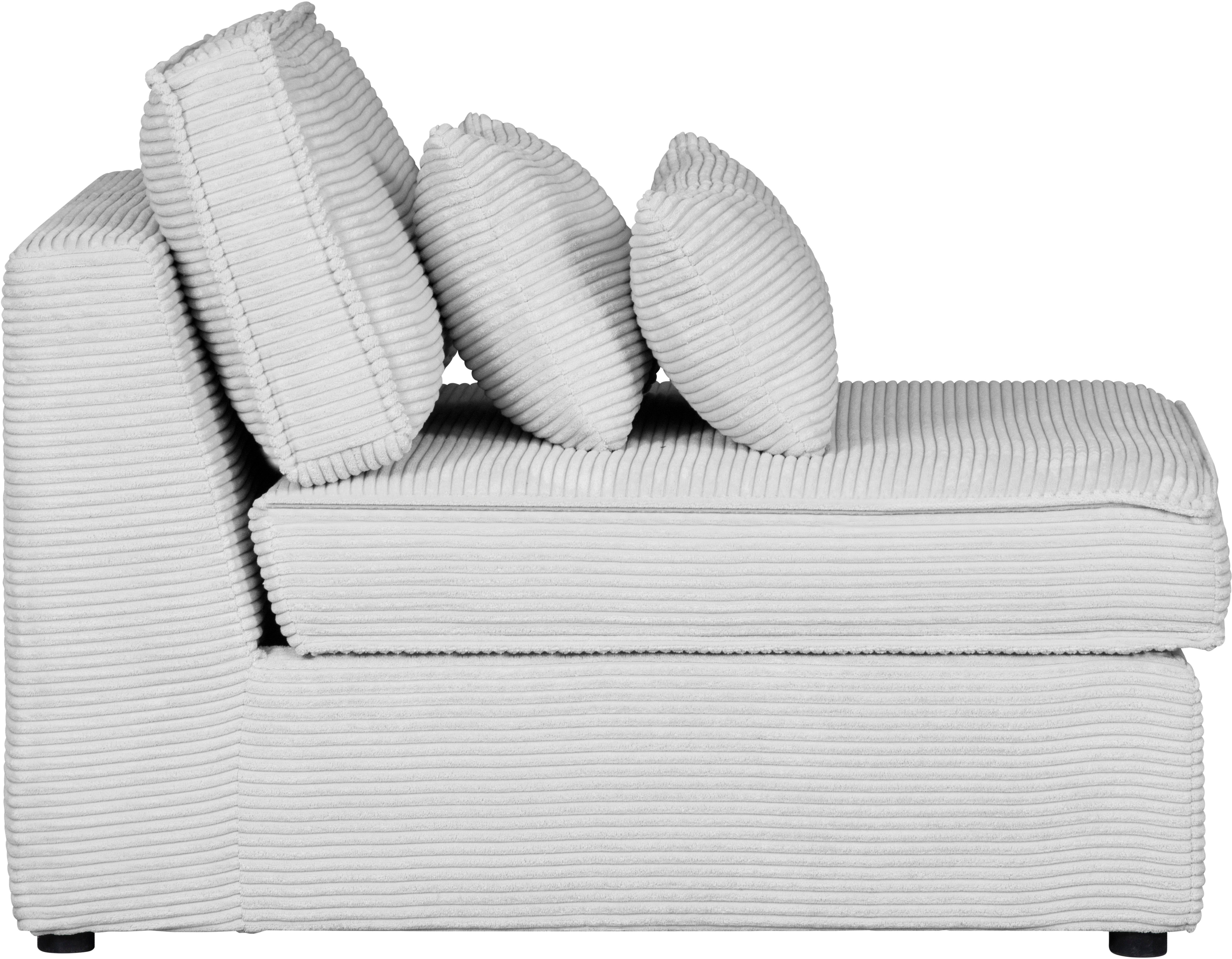 RAUM.ID Bank-middenelement Florid als deel van een modulaire bank, stevig zitcomfort, ook in cord