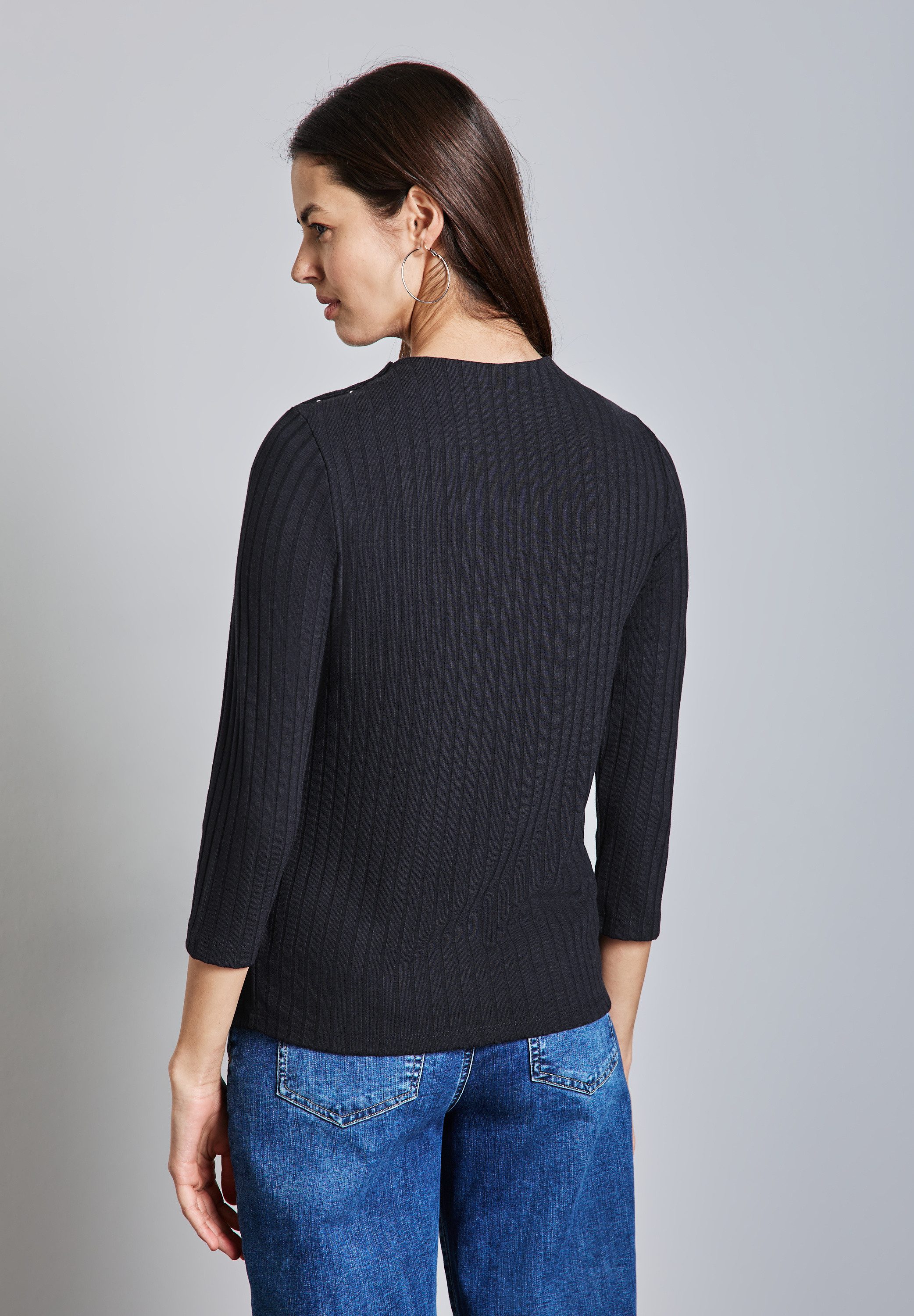 STREET ONE Shirt met 3/4 mouwen met knopen op de schouder