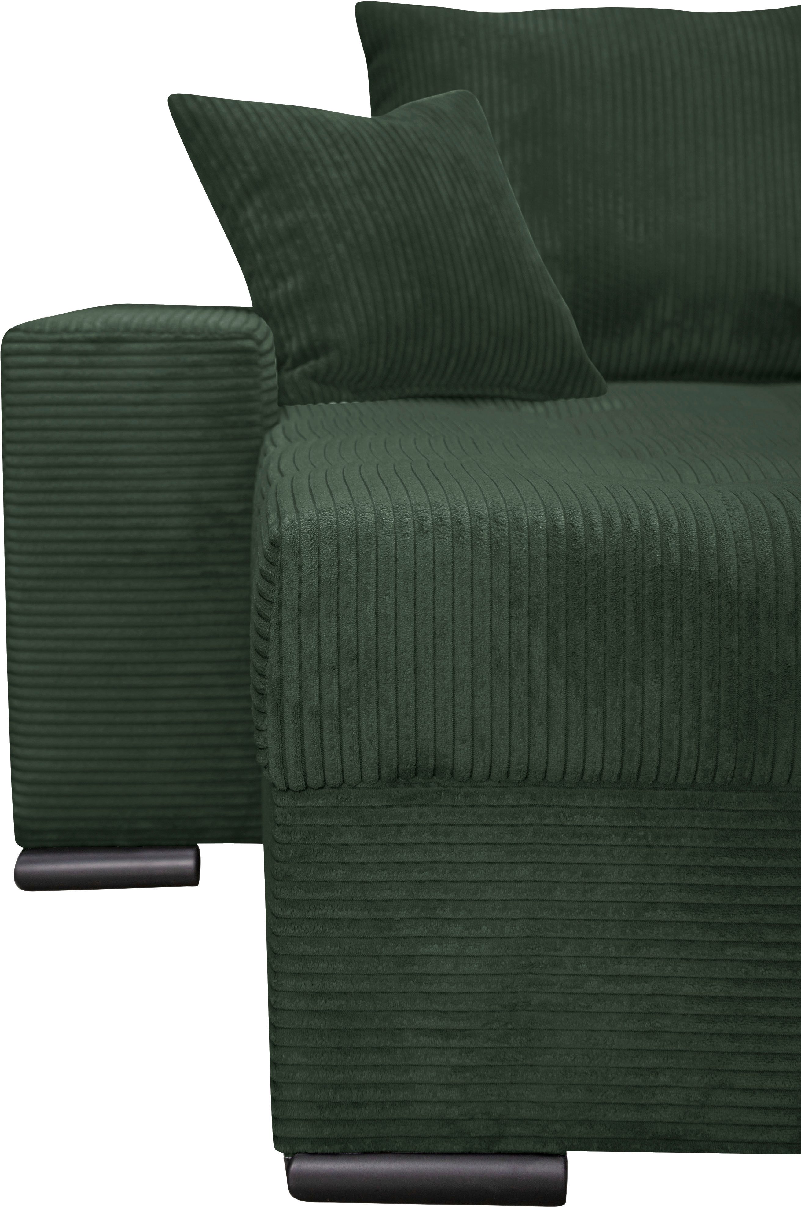 COLLECTION AB Zithoek XL-Josy U-vorm, breedte 313 cm, cord-/mix incl. bedfunctie, bedlade, met 4 gelijk grote rugkussens