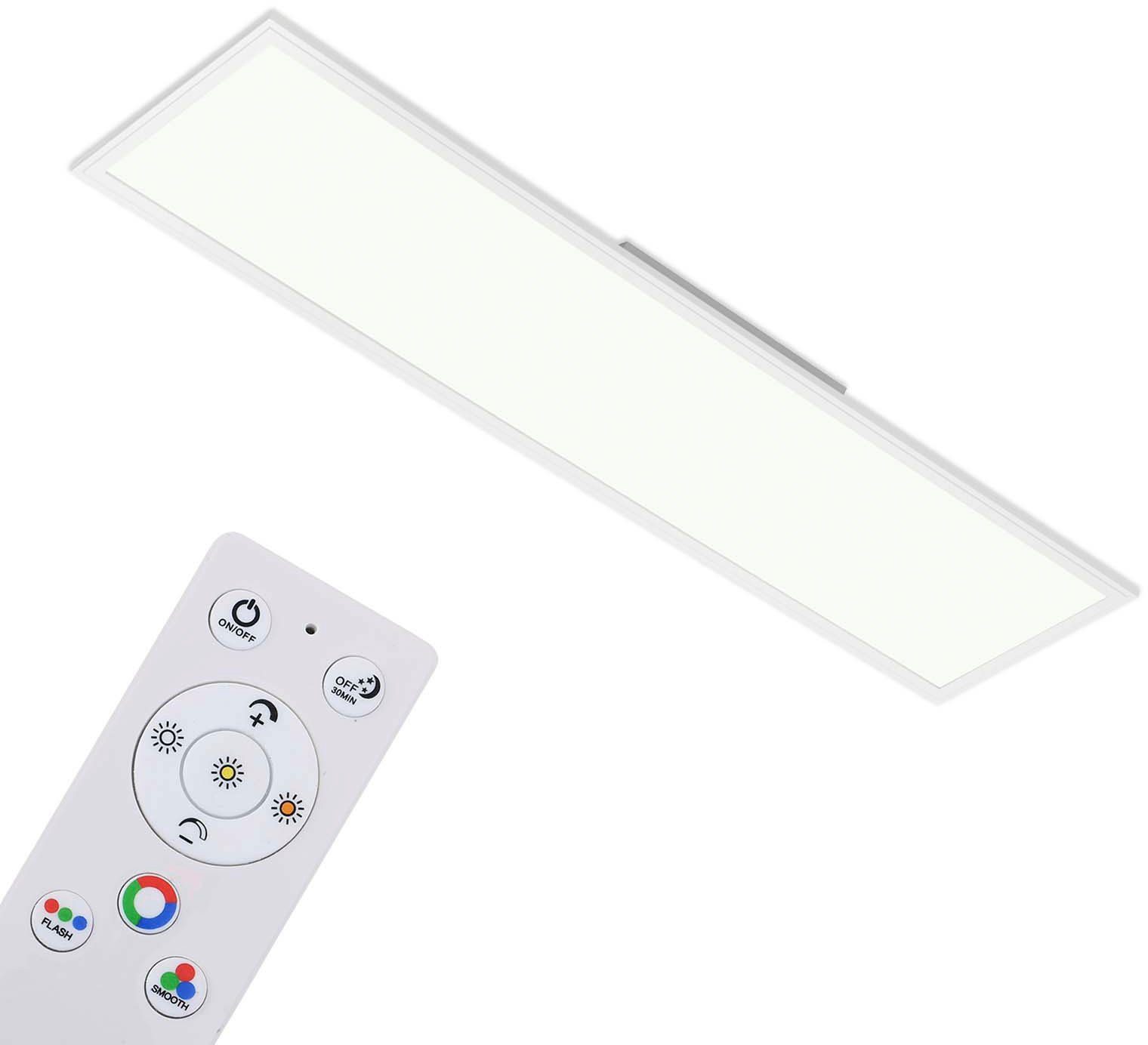 Briloner Leuchten Led-paneel 7154016 Colour Plafondlamp, 119,6x29,6x6,5 cm, wit, 40W, woonkamer, slaapkamer