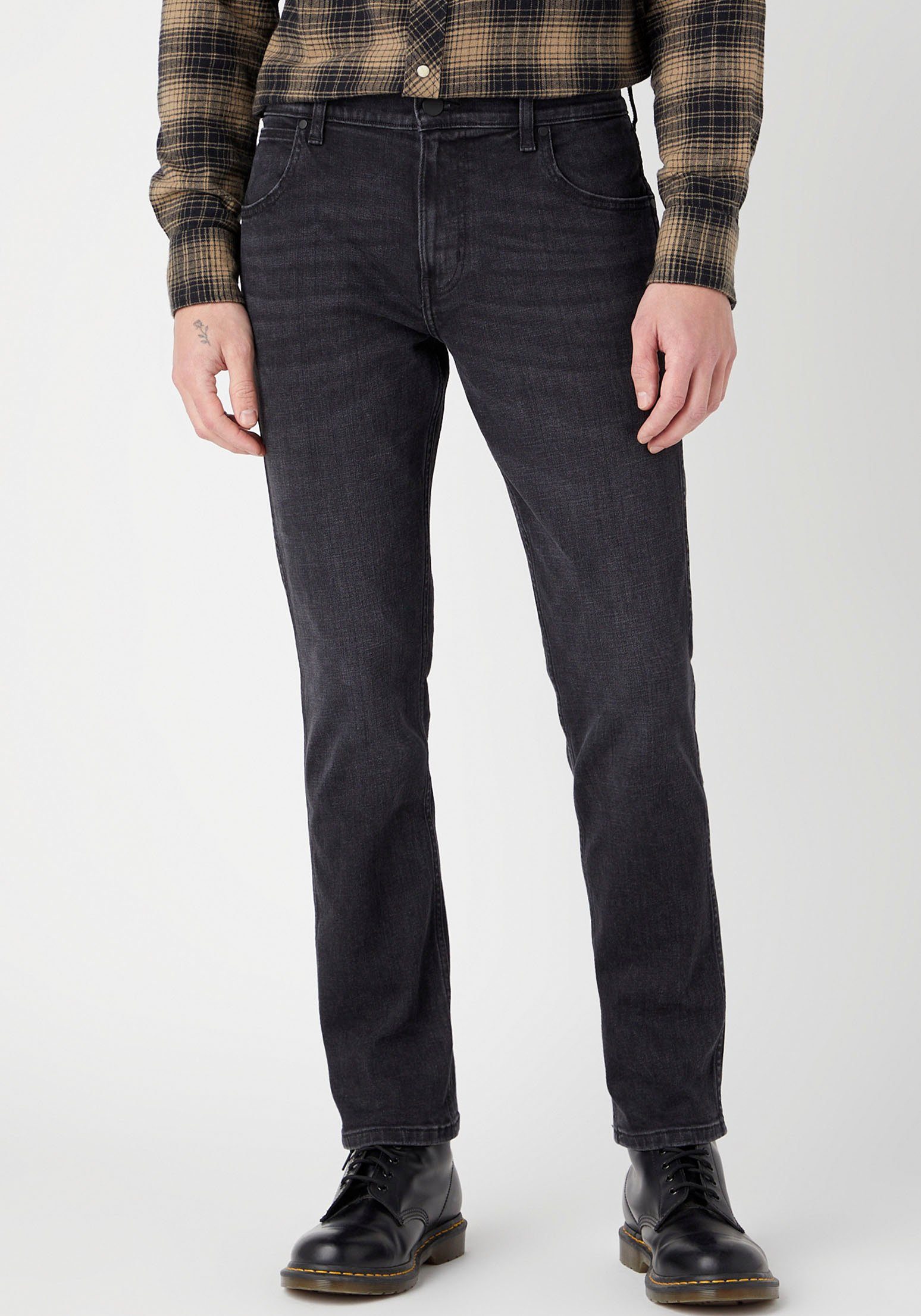 Wrangler Stretch jeans Greensboro Regular Straight fit heren stretch jeans maat 32 blauw