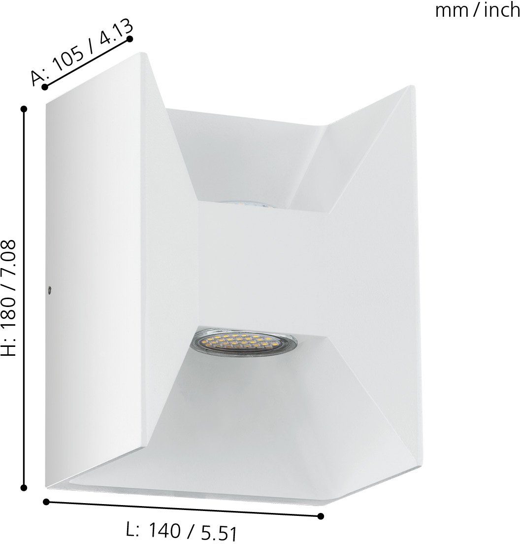 EGLO Ledwandlamp voor buiten Morino Led verwisselbaar