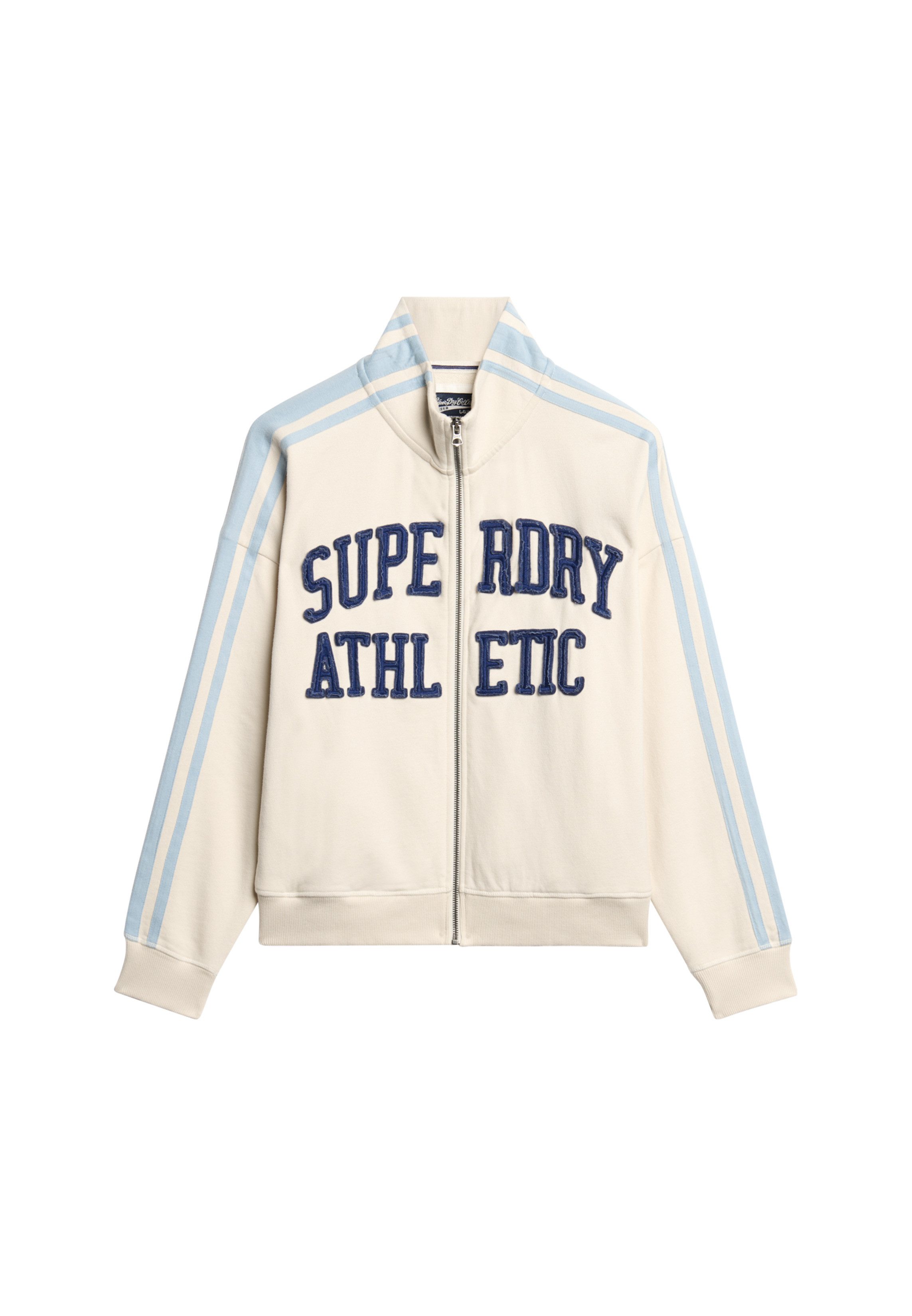 Superdry Sweatvest ATHLETIC APPLQ LOOSE ZIP TRACK met hoogwaardige applicatie aan de voorkant