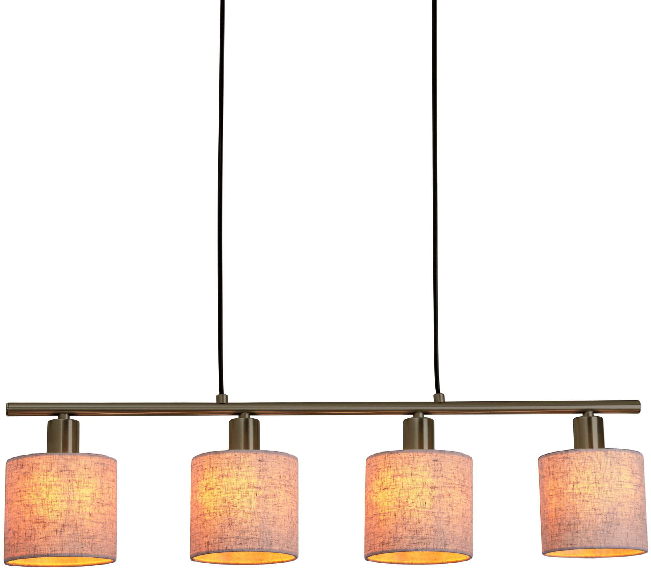 näve Hanglamp Maron Hang-, stoffen pendellamp, L: 71,5 cm, 4xE14 max. 40W, metaal/textiel (1 stuk)