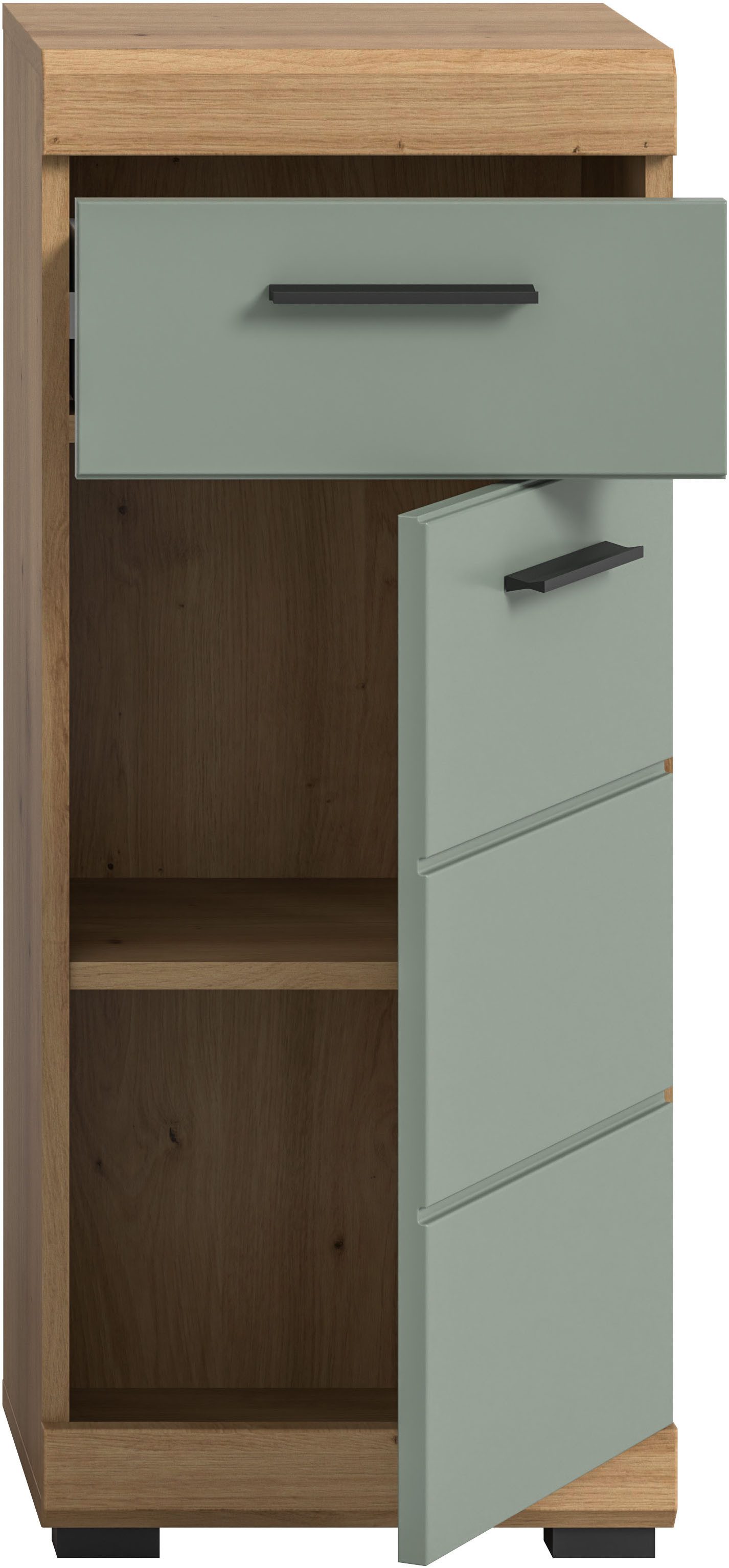 INOSIGN Onderkast Siena, breedte 37 cm, 1 deur, 1 lade, 2 vakken, MDF-front in verschillende kleuren verkrijgbaar, badkamermeubels, badkamerkast, commode, badkamer (1 stuk)