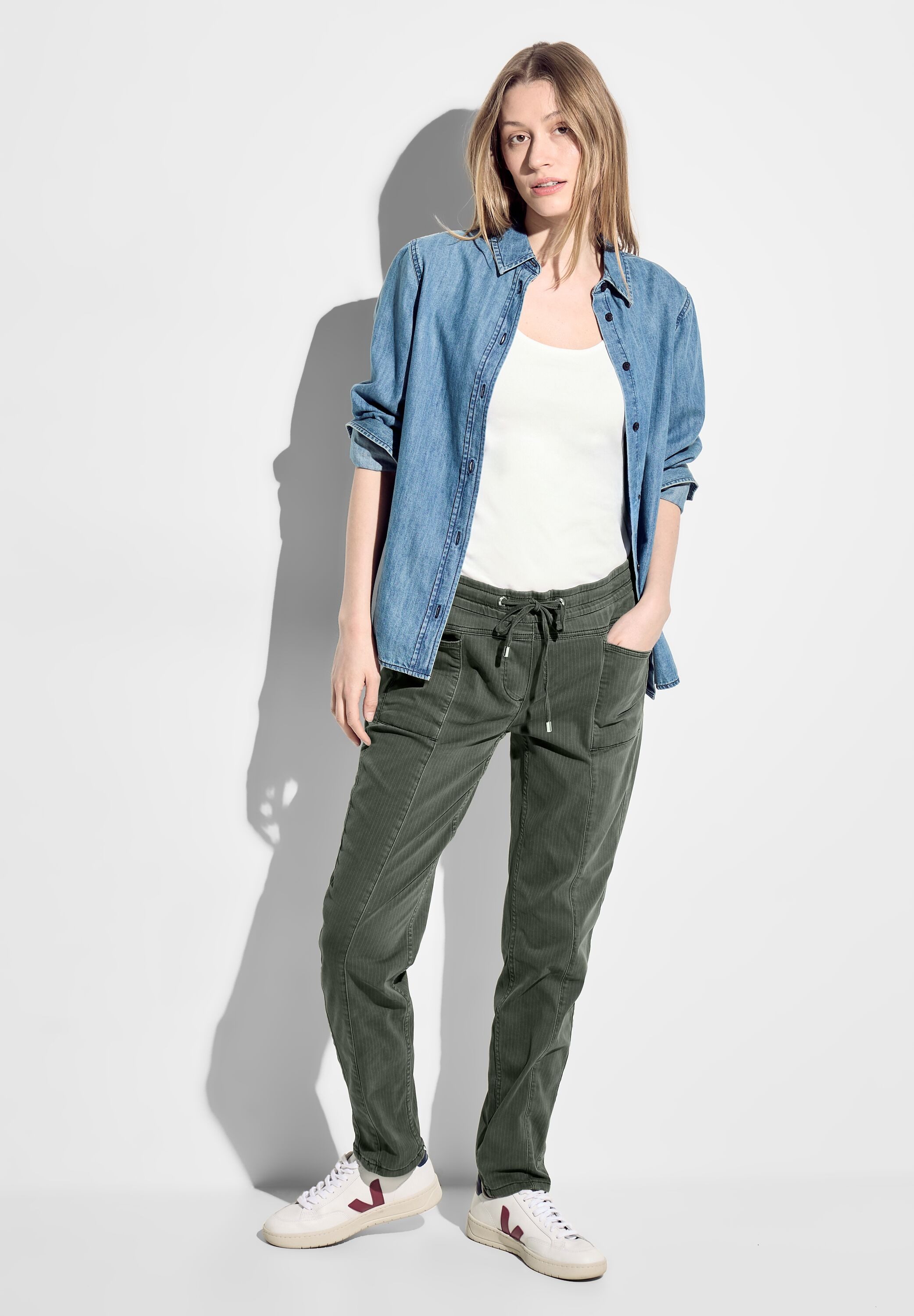 Cecil Joggingbroek Stijl Tracey met fijne strepen