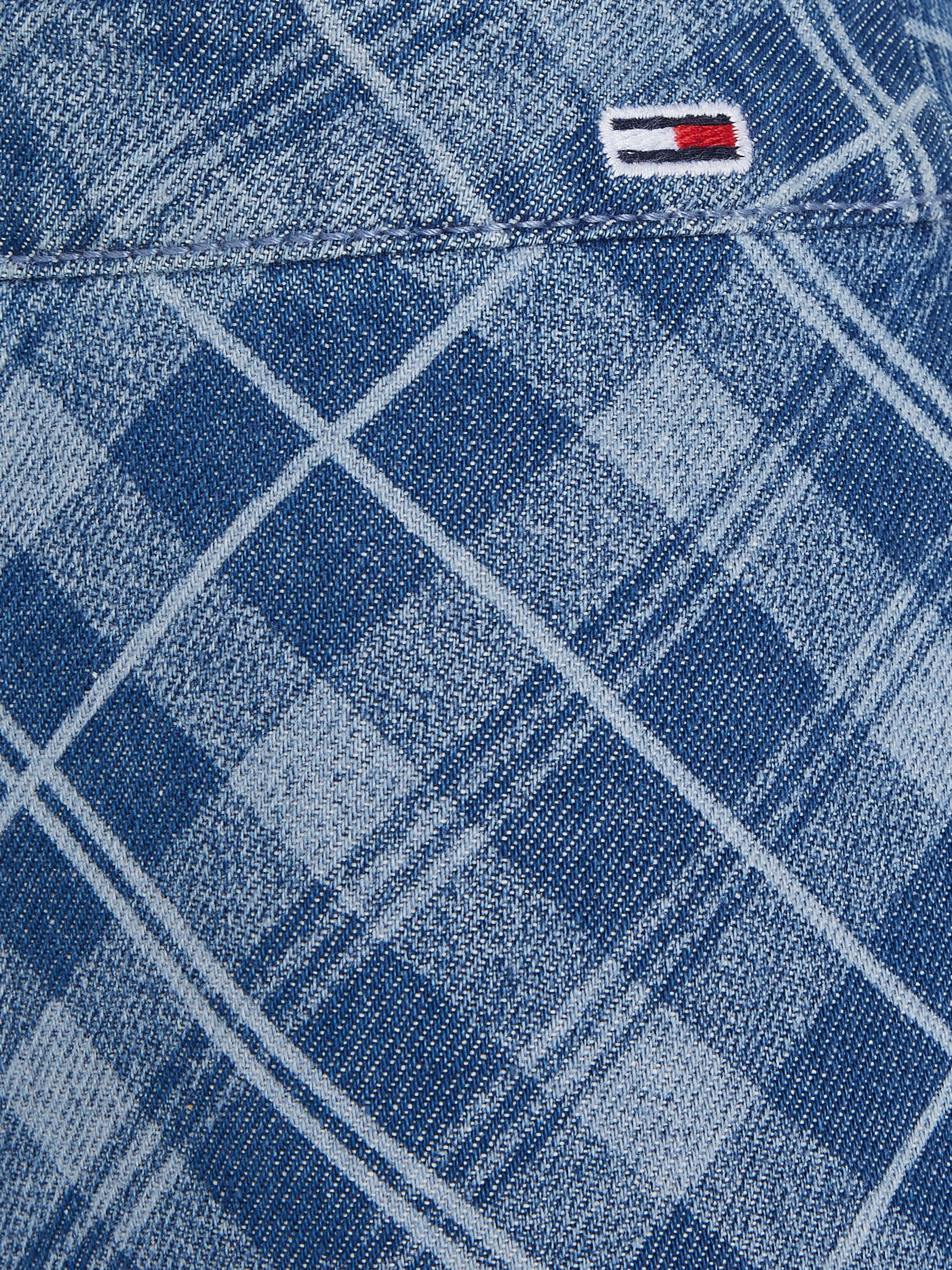 TOMMY JEANS Geweven rok TJW TARTAN CHECK CHAMBRAY SKIRT Webrok in modieuze tartan ruitpatroon