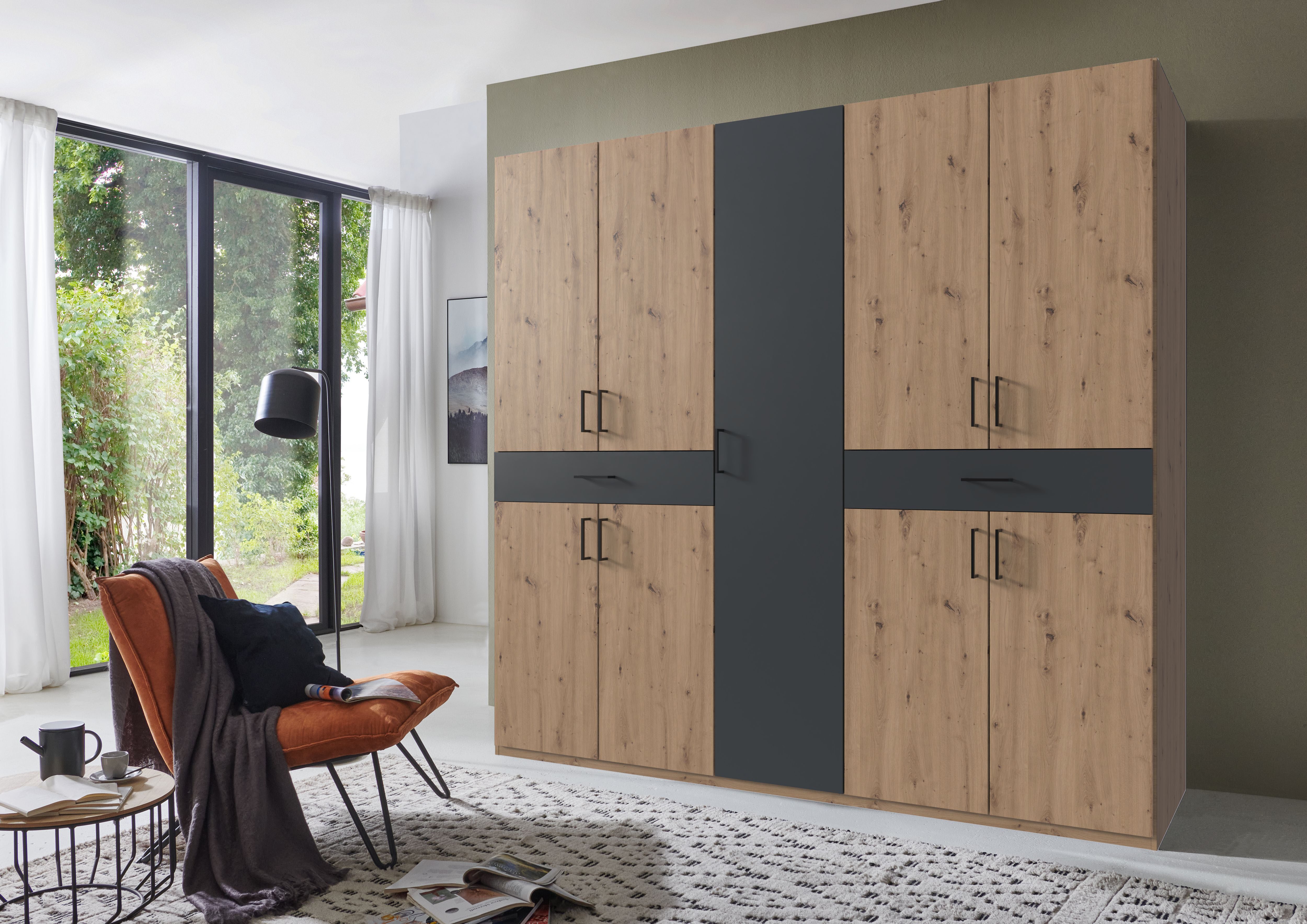Wimex Draaideurkast Tibet kledingkast met veel opbergruimte, grote kleurkeuze met elk 2 lades op een comfortabele toegangshoogte, in 3 breedtes