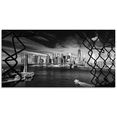 artland print op glas brooklyn bridge new york i (1 stuk) zwart