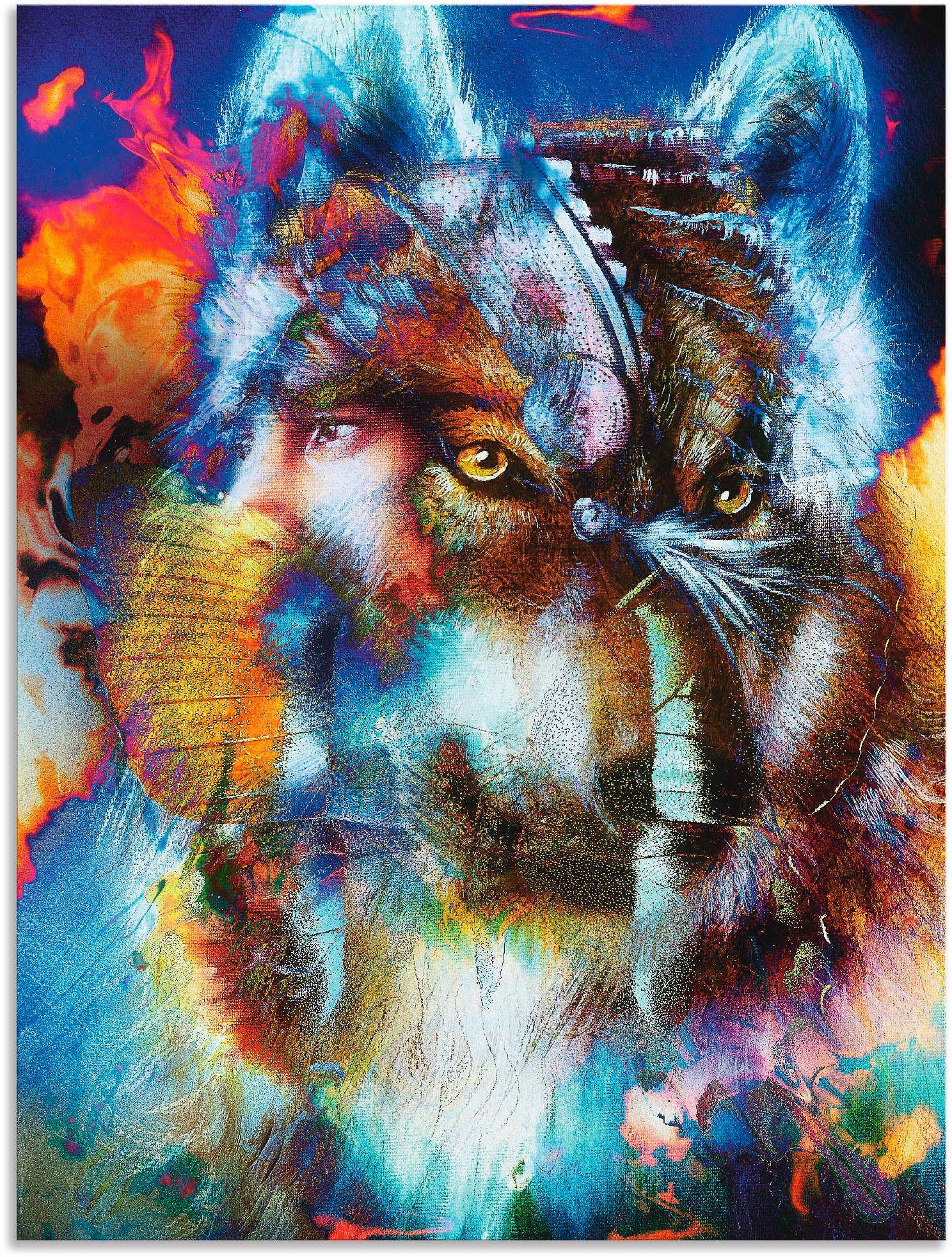 Artland Artprint Indiase Krijger met wolf in vele afmetingen & productsoorten - artprint van aluminium / artprint voor buiten, artprint op linnen, poster, muursticker / wandfolie o