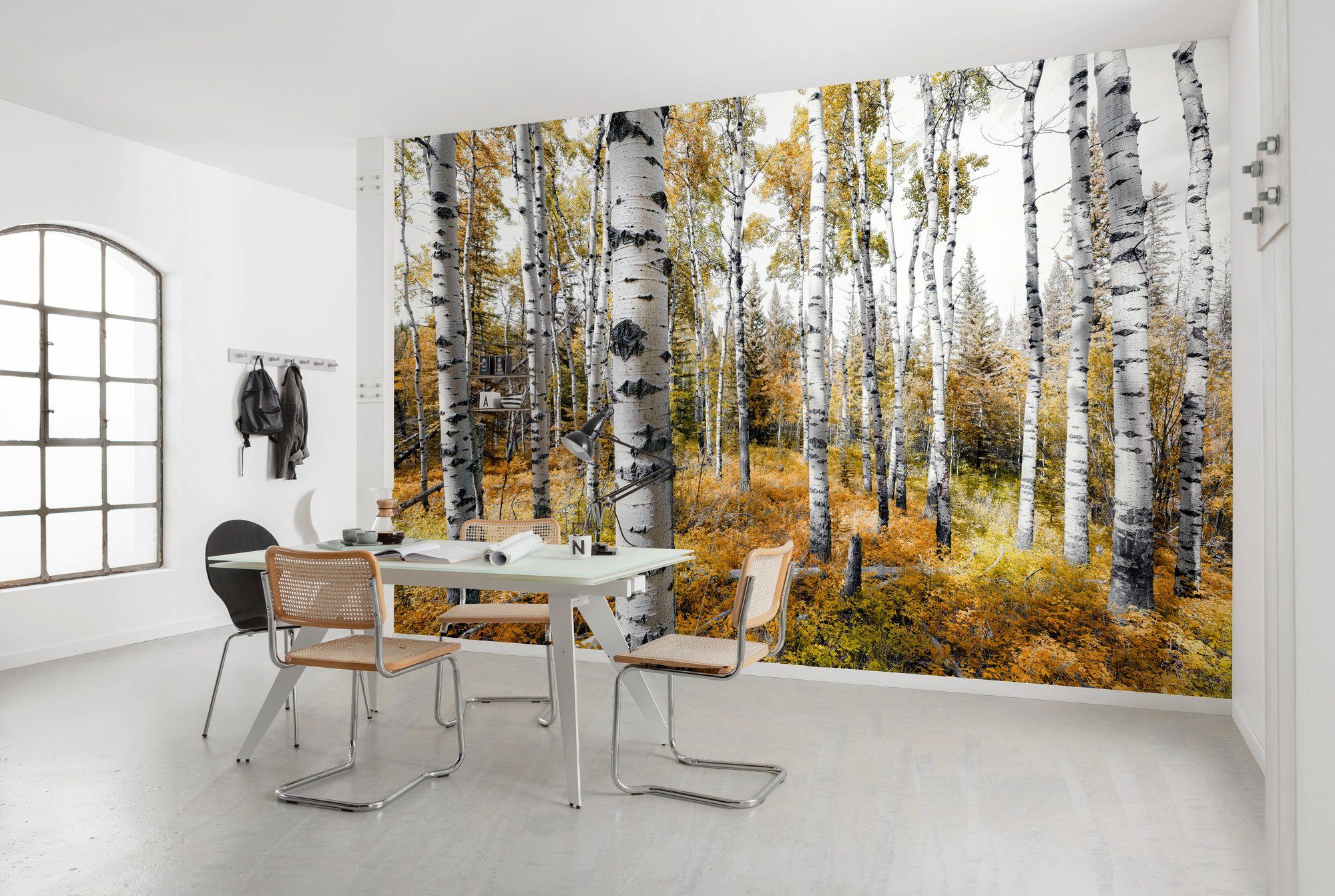 Komar Vliesbehang Digitale print vlies - Colorful Aspenwoods - Afmeting 450 x 280 cm (9 stuks)