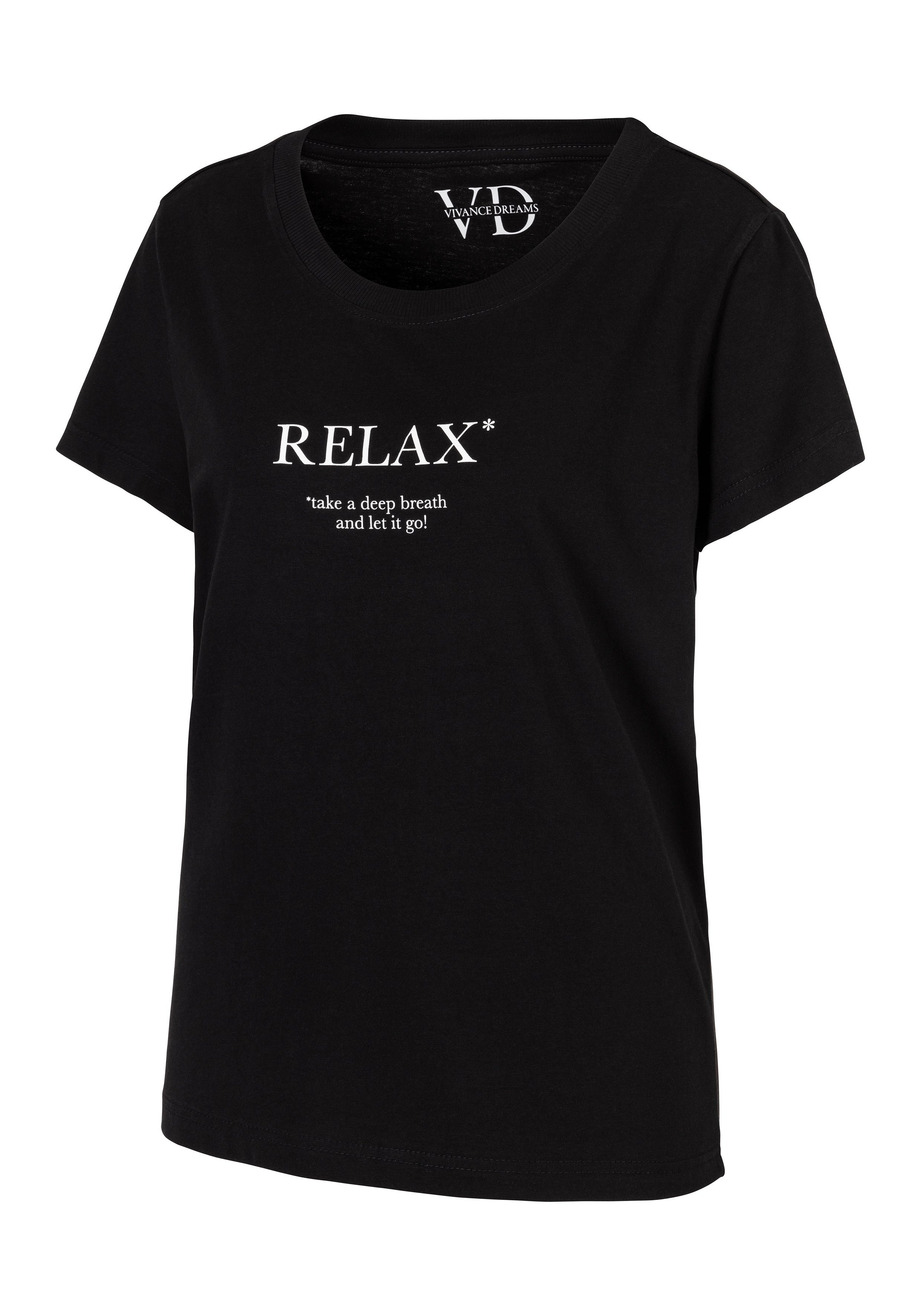 Vivance Dreams Pyjama top met statementprint