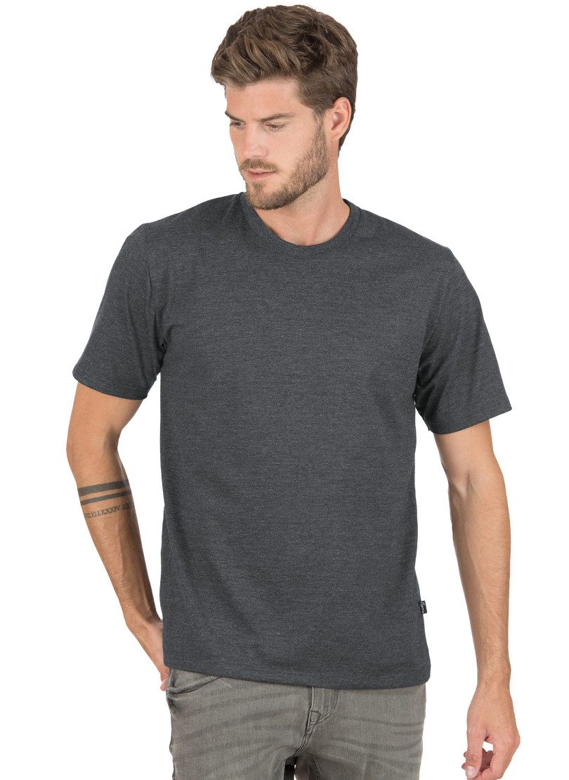 Trigema T-shirt Trigema T-shirt DELUXE katoen (1-delig) heren t-shirts maat XL grijs