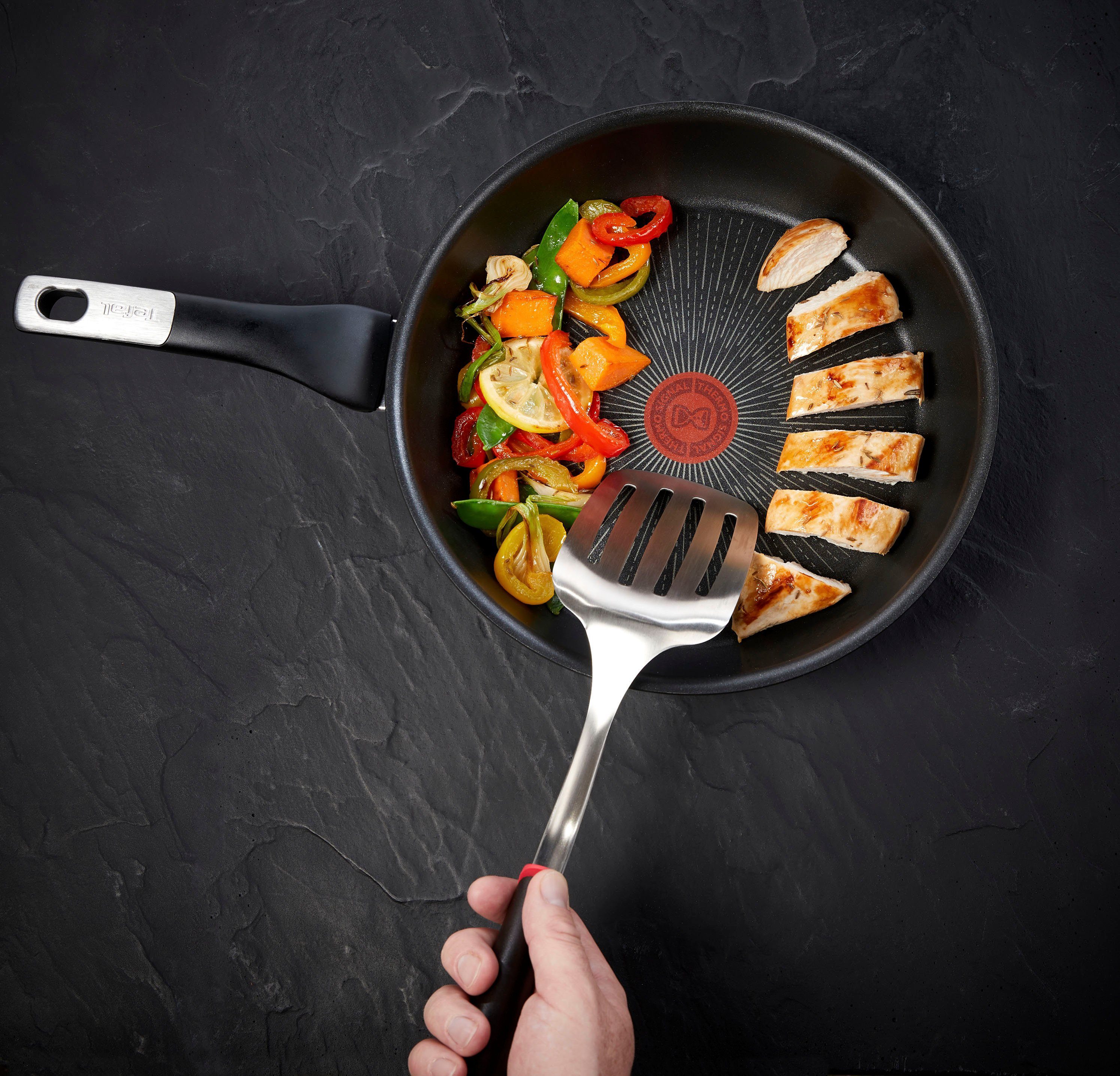 Tefal Koekenpan Unlimited kratzbestendig, inductiepan, temperatuurindicator, gemaakt in frankrijk (1-delig)