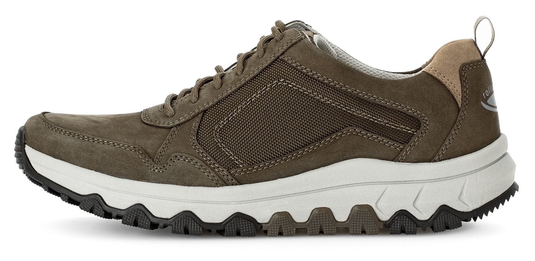 Gabor Rollingsoft Sneakers met sleehak , vrijetijdsschoen, lage schoen, veterschoen met contraststiksels, g-breedte