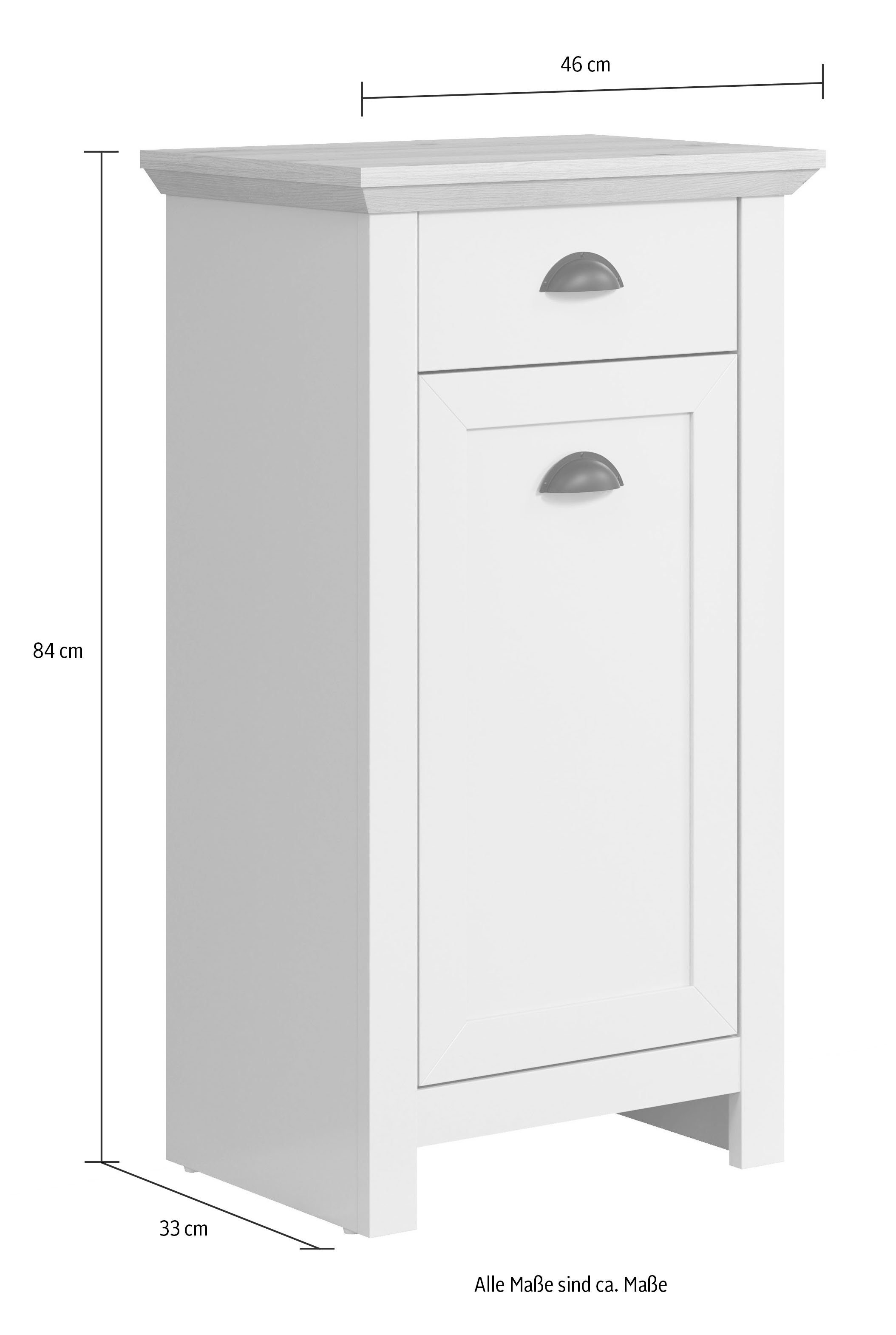 Home affaire Badkamerkast Onderkast met schelpgrepen in landhuisstijl - (B/D/H) 46/33/84 cm