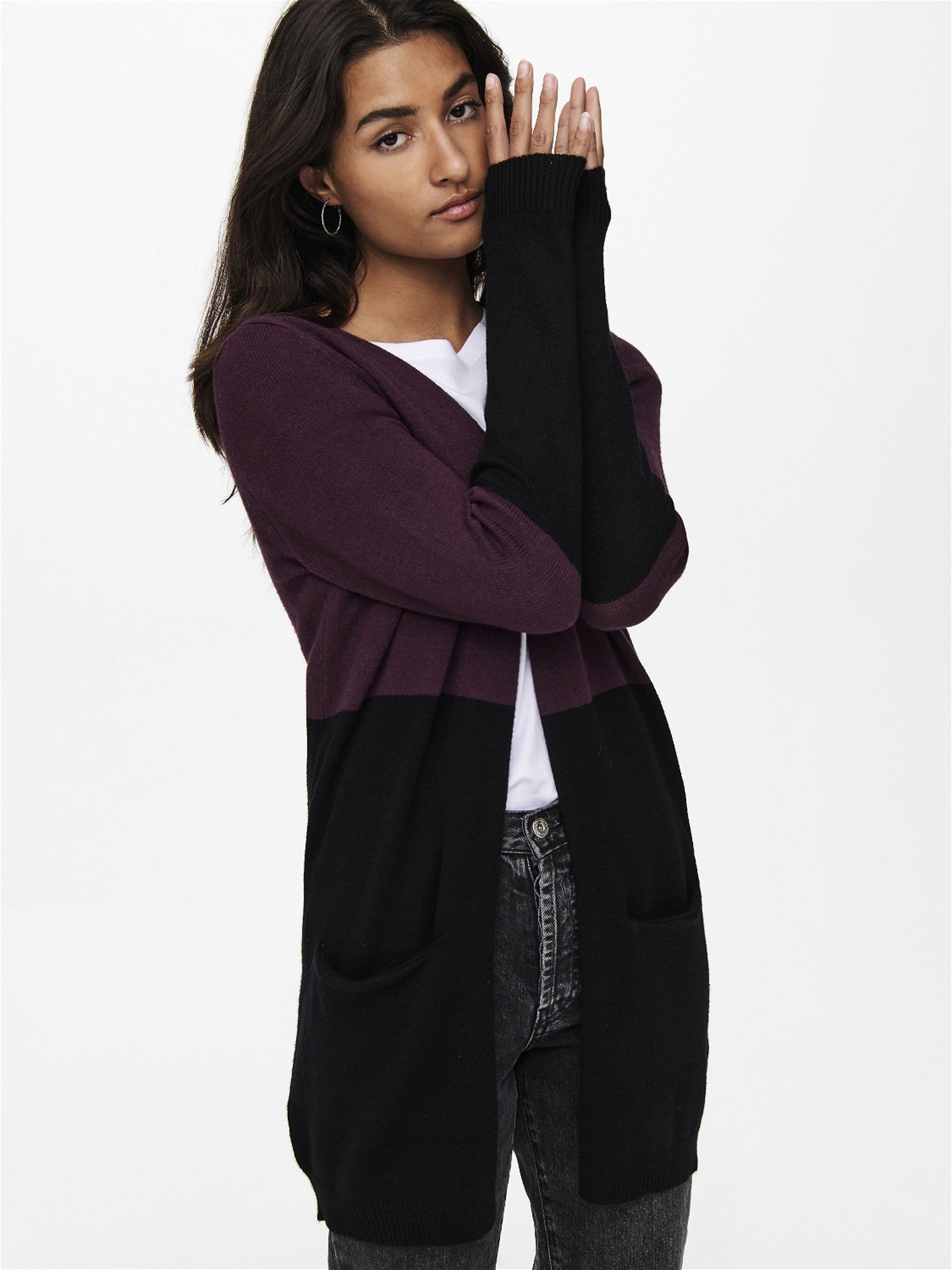 Only Lang vest ONLQUEEN L/S LONG CARDIGAN KNT NOOS
